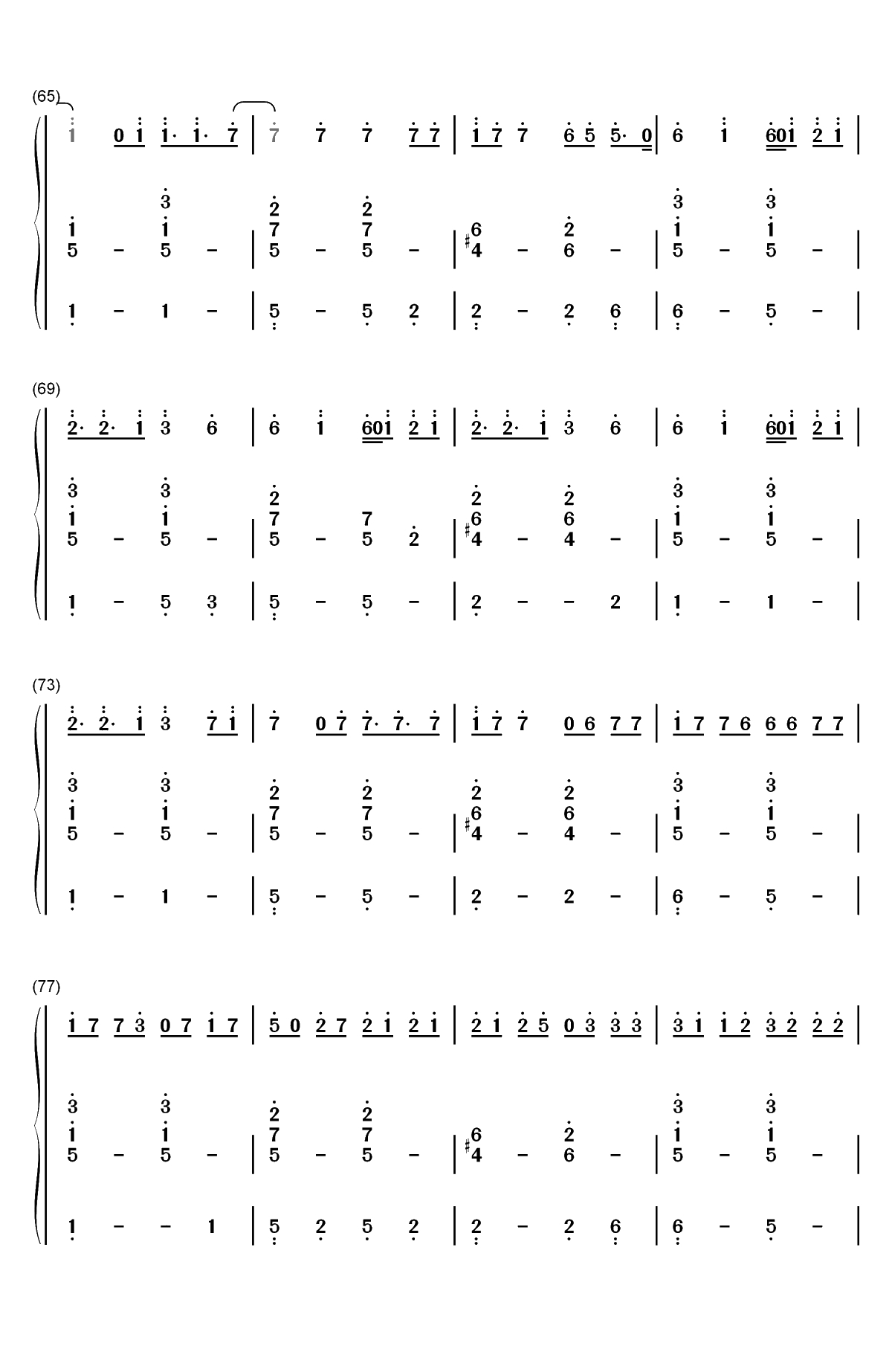 异类-华晨宇双手简谱预览5