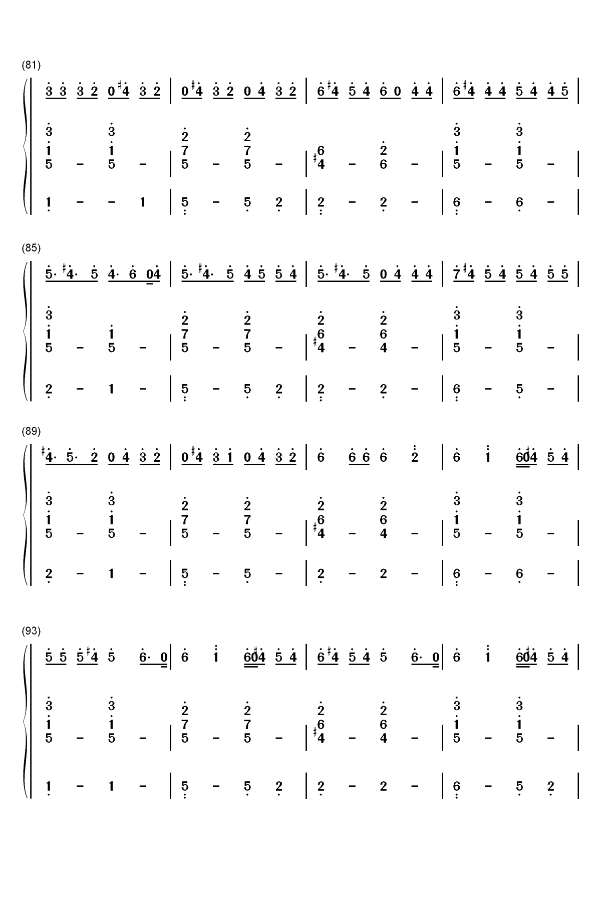 异类-华晨宇双手简谱预览6