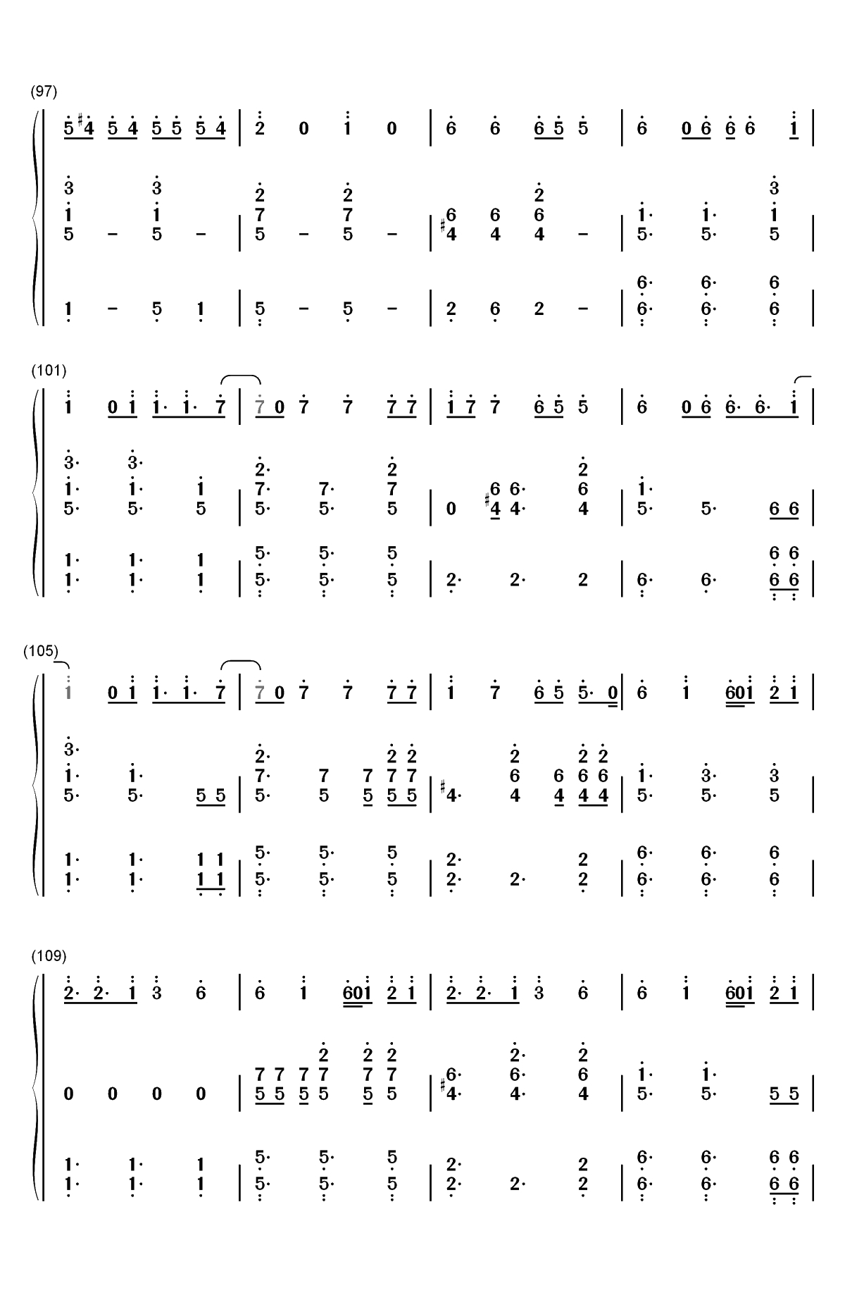 异类-华晨宇双手简谱预览7