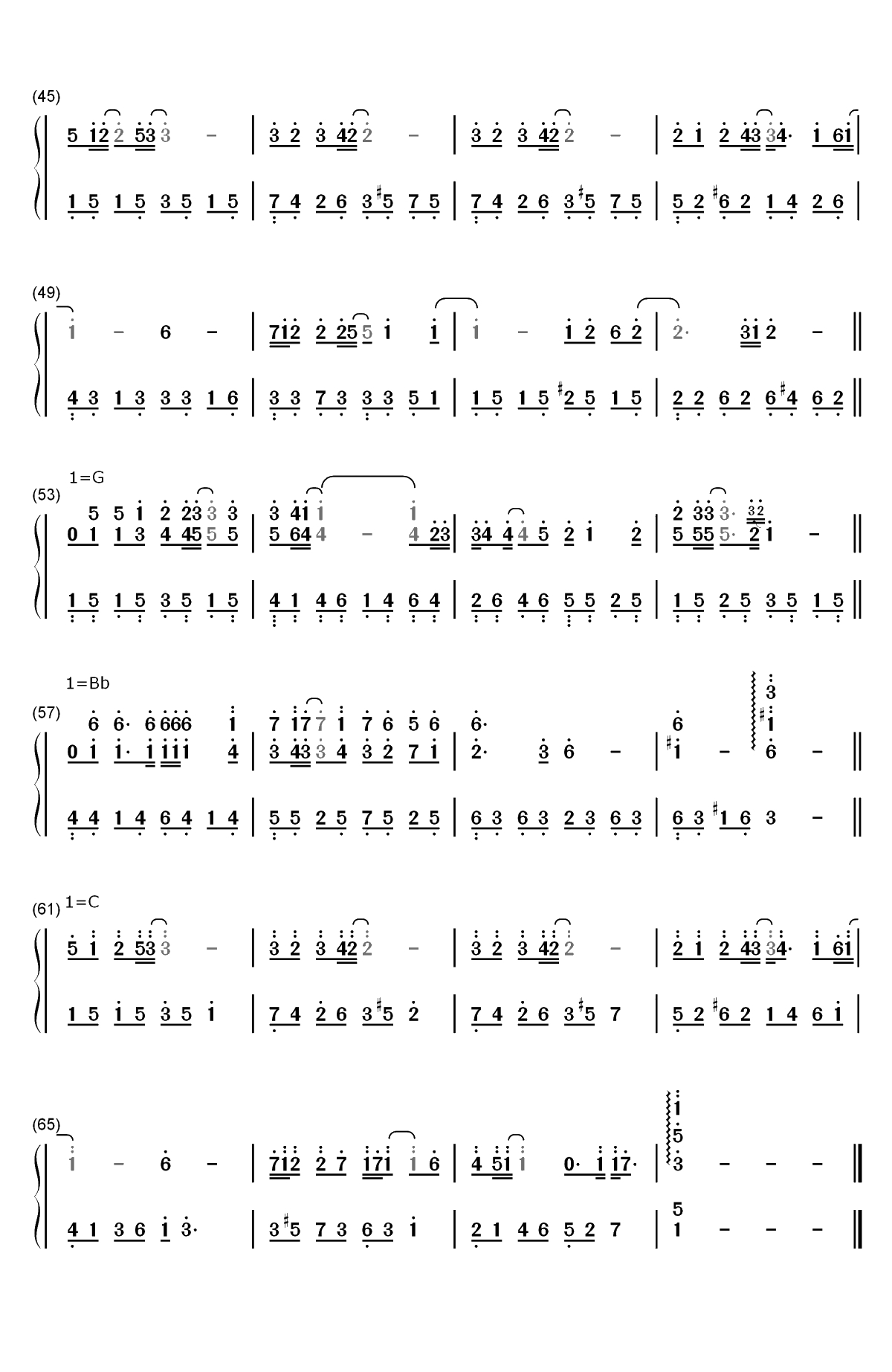 Forever Friends-升起的烟花从下面看还是从侧面看插曲双手简谱预览3