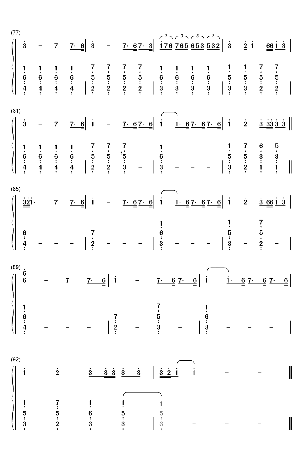 Call You Mine-The Chainsmokers ft Bebe Rexha双手简谱预览5