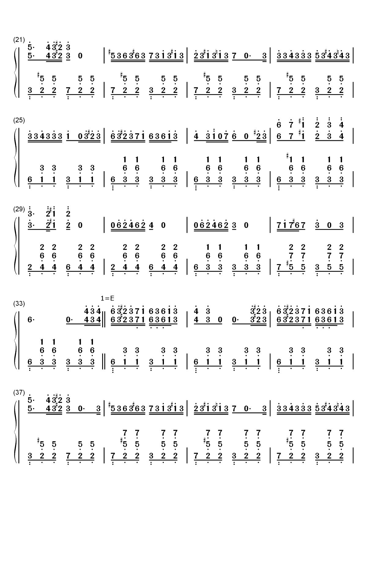 Dernier Vol-尽情游戏-漫长的婚约双手简谱预览2