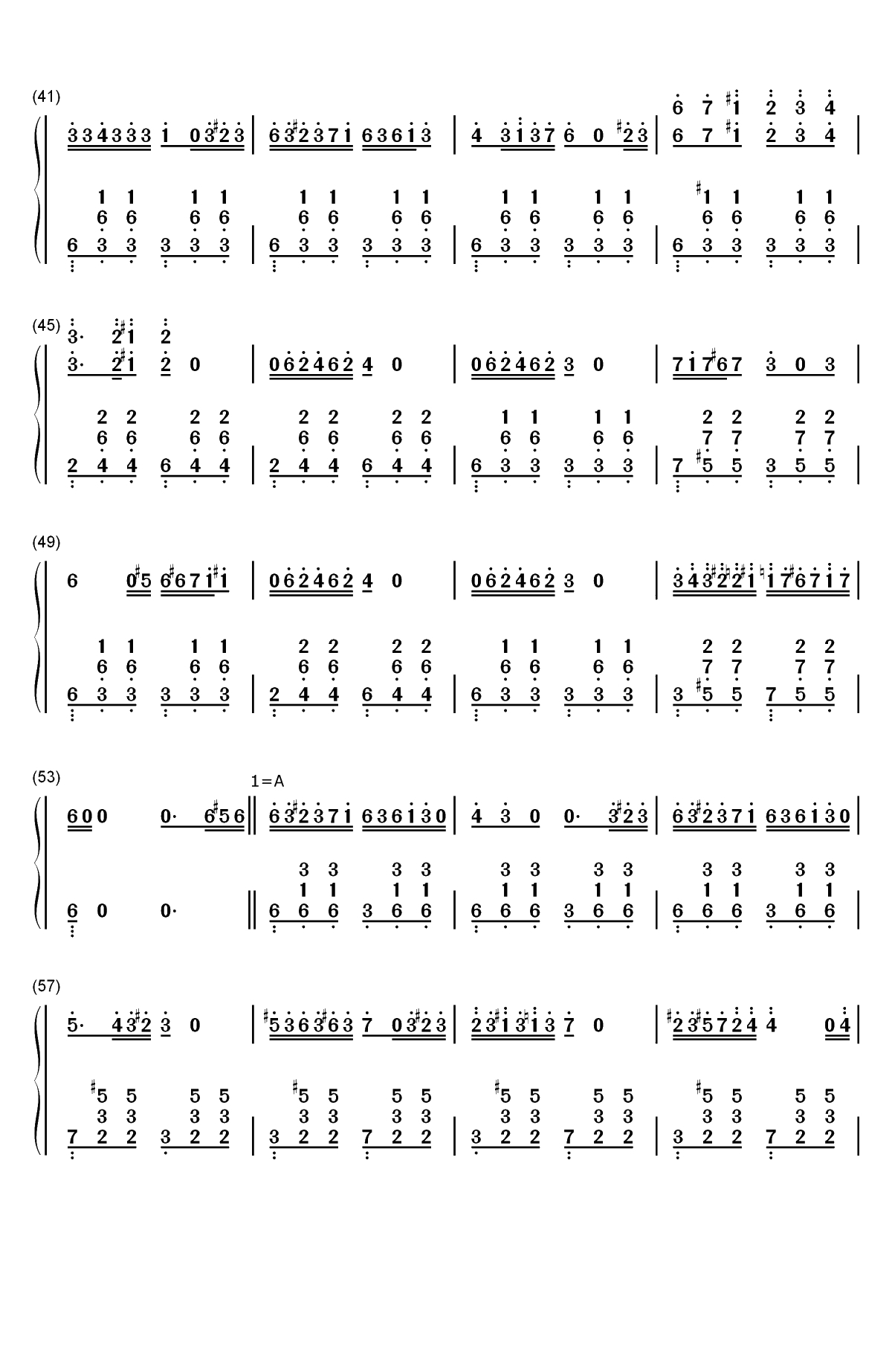 Dernier Vol-尽情游戏-漫长的婚约双手简谱预览3