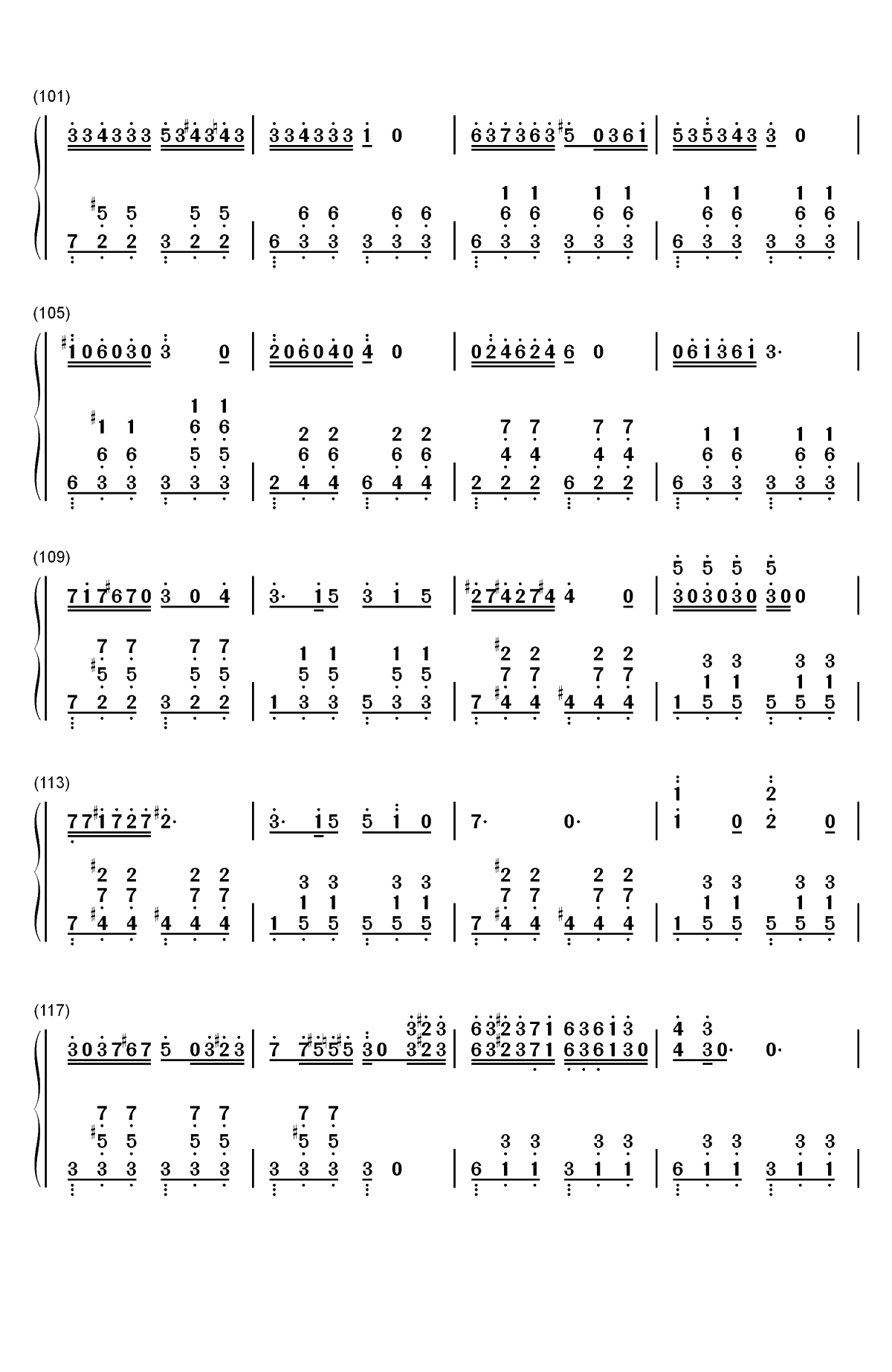 Dernier Vol-尽情游戏-漫长的婚约双手简谱预览6