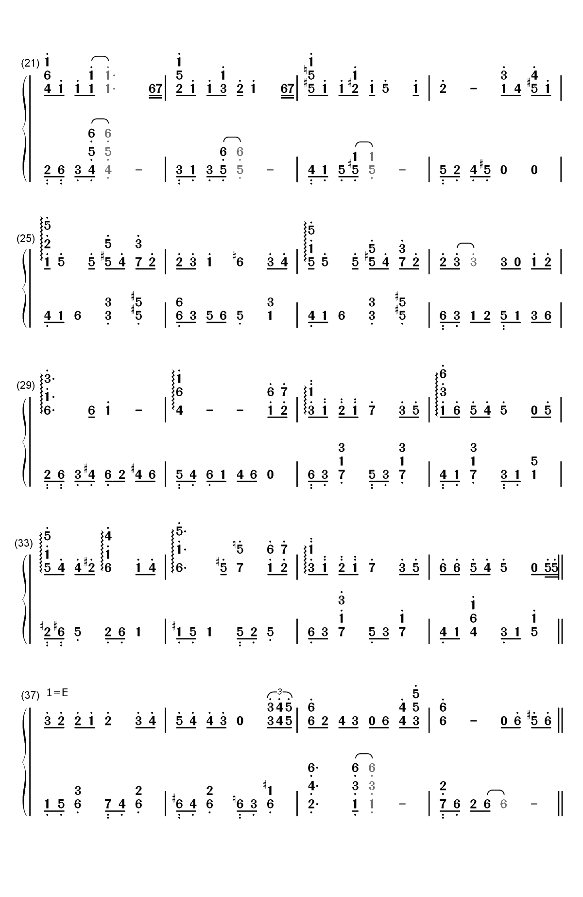 いのちの名前-広橋真紀子版双手简谱预览2