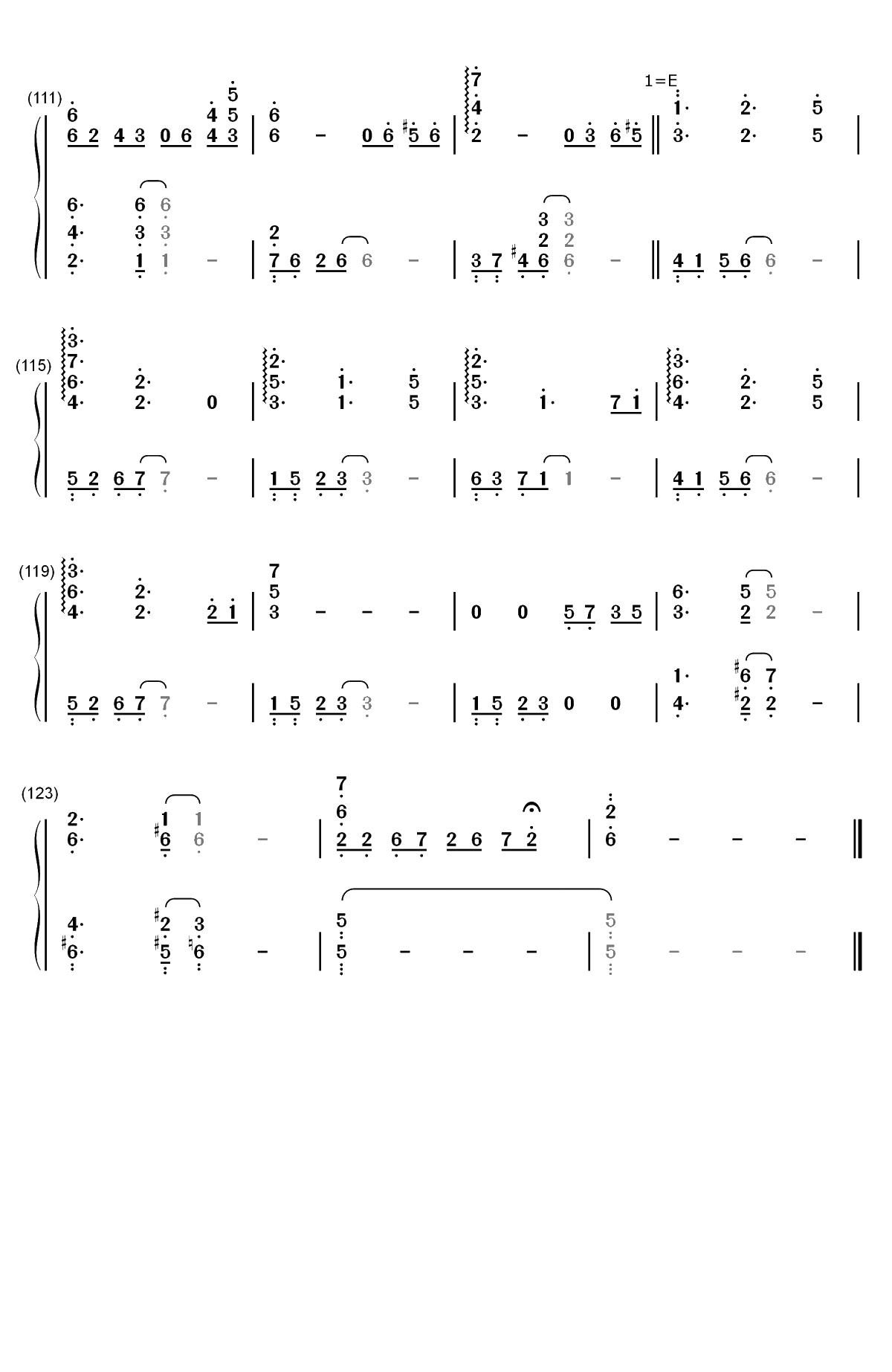 いのちの名前-広橋真紀子版双手简谱预览7