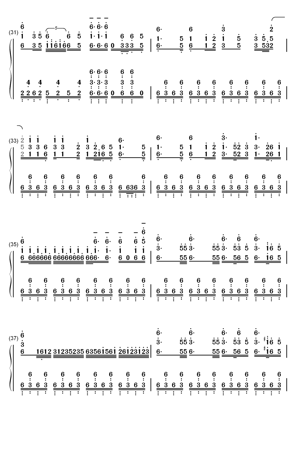 咲かせや咲かせ-甲铁城的卡巴内利海门决战主题曲双手简谱预览5