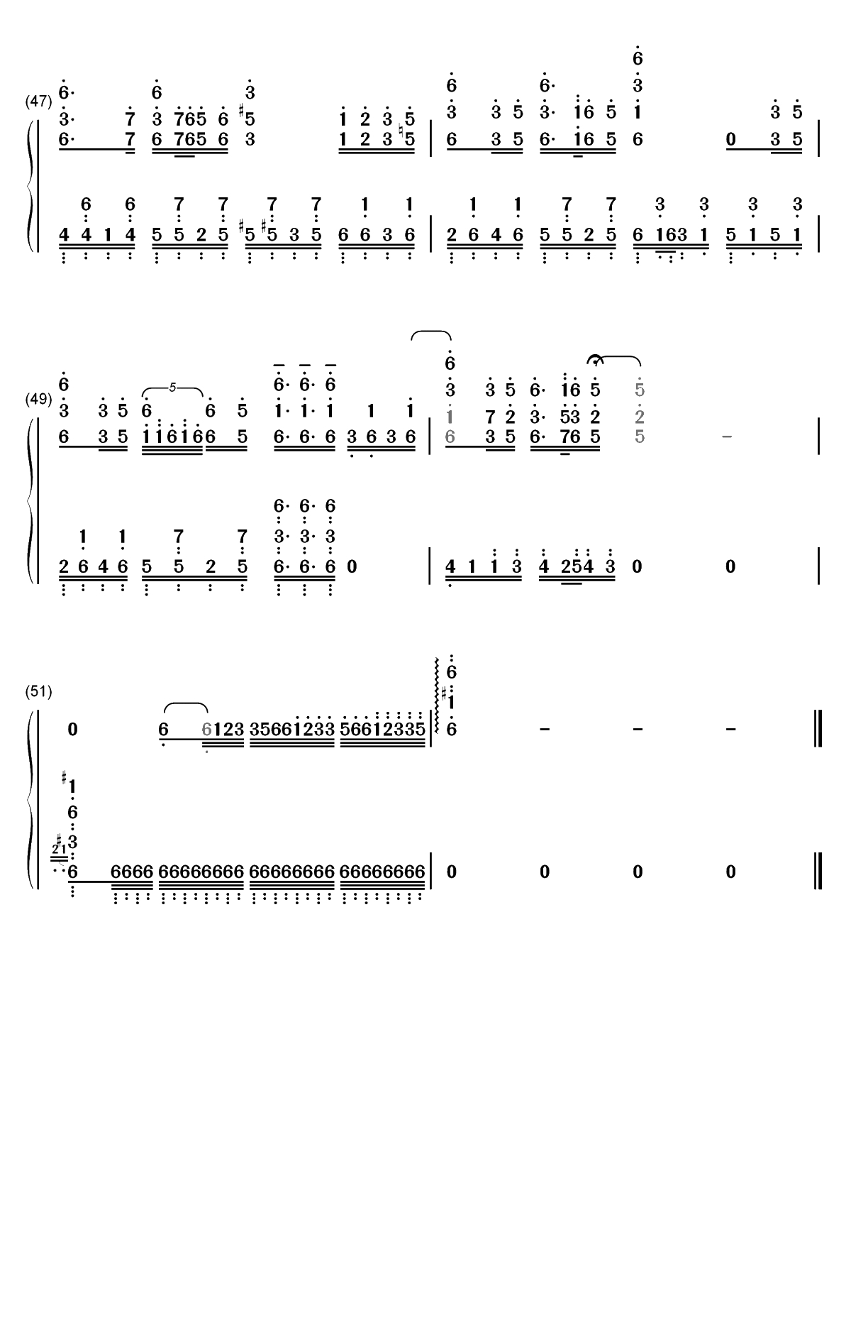 咲かせや咲かせ-甲铁城的卡巴内利海门决战主题曲双手简谱预览7