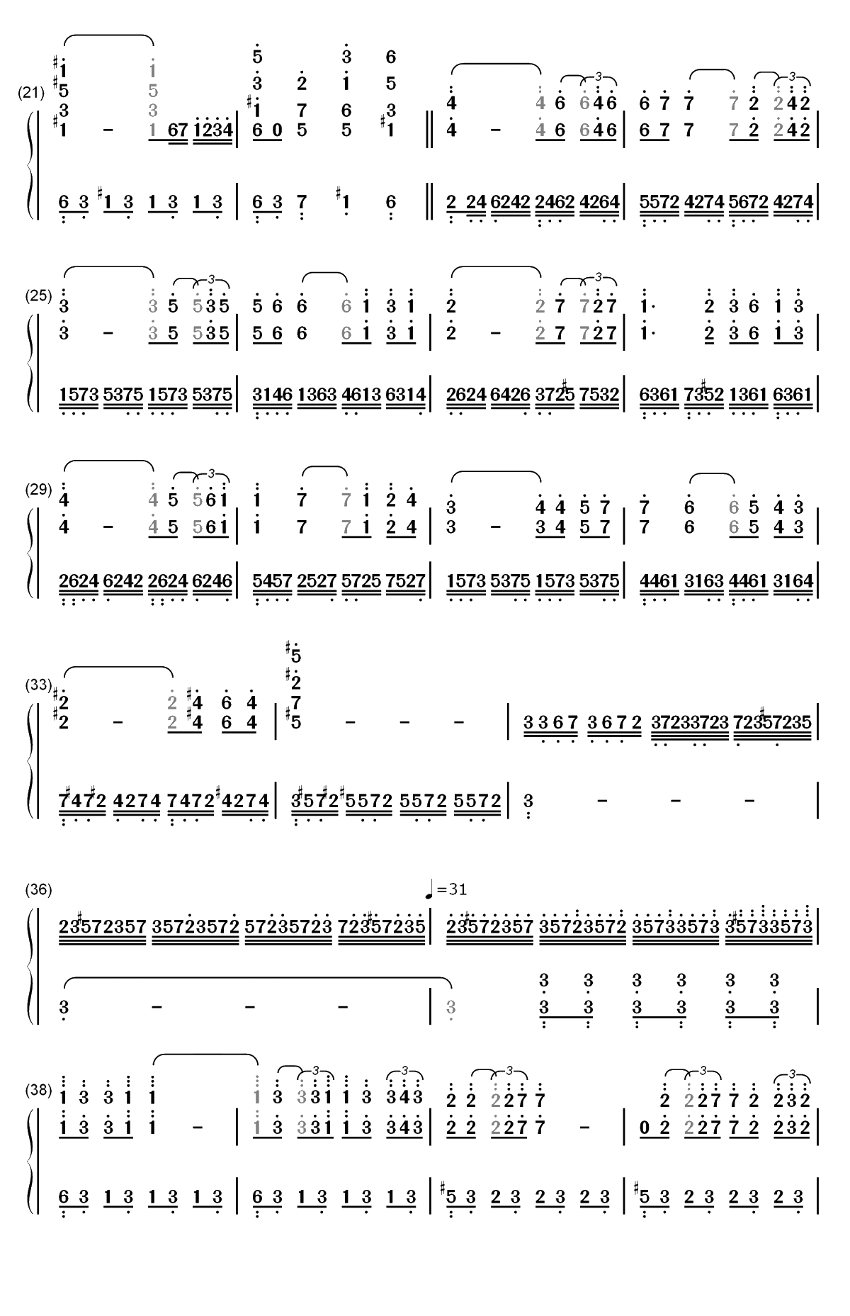 爱的故事-完美版-Love Story双手简谱预览2