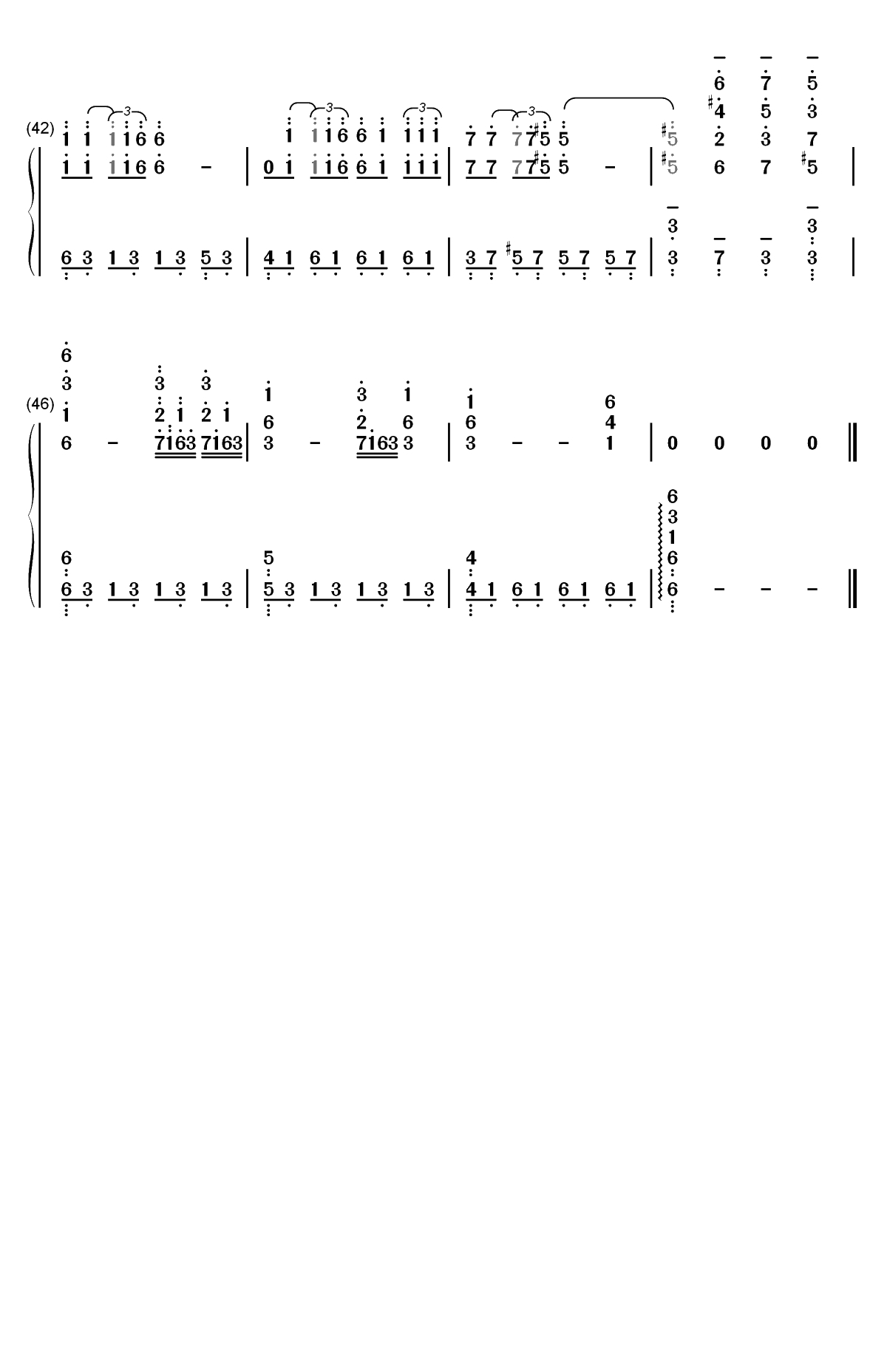 爱的故事-完美版-Love Story双手简谱预览3