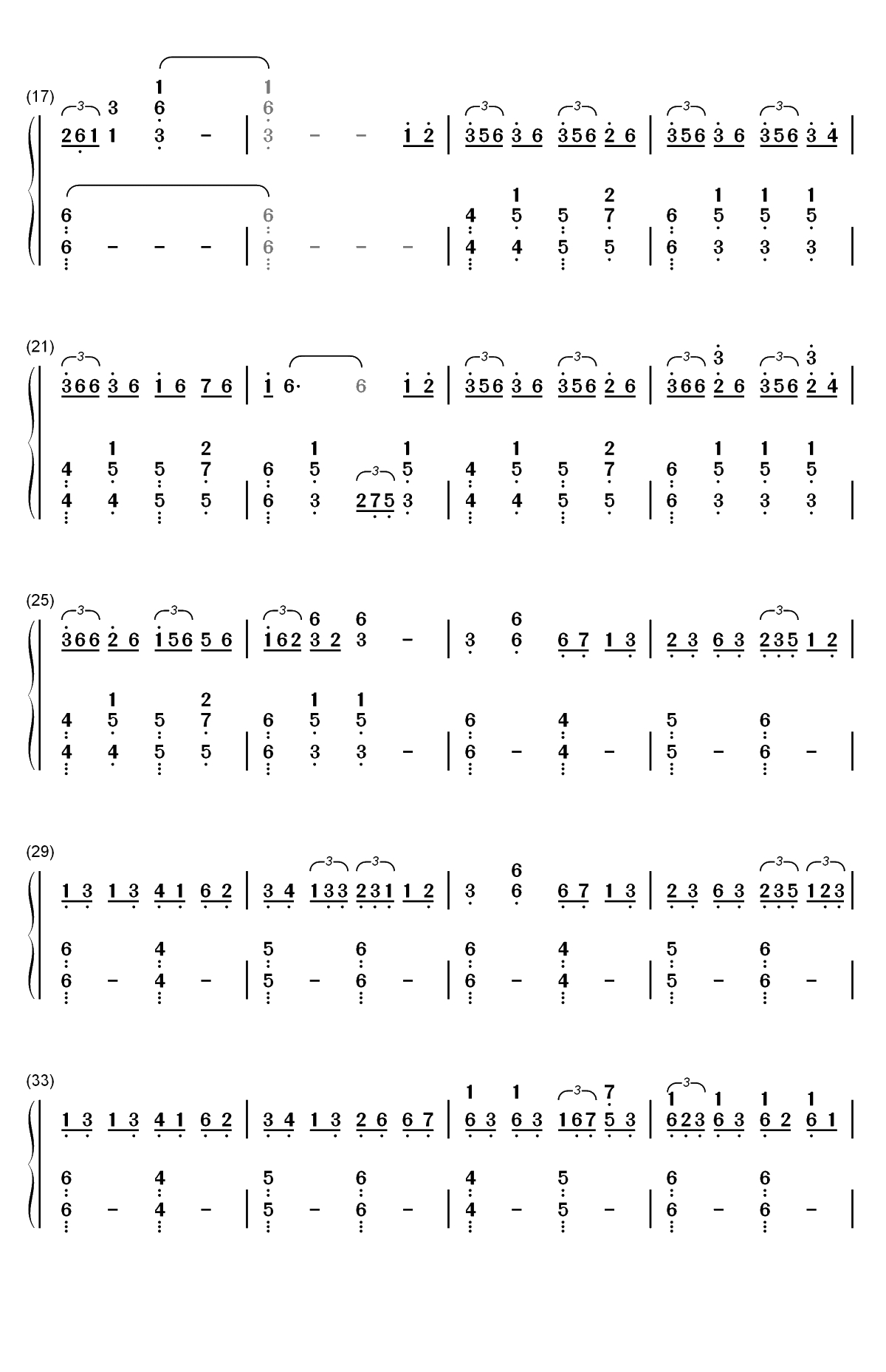 KEYS-PIANO SKETCH双手简谱预览2