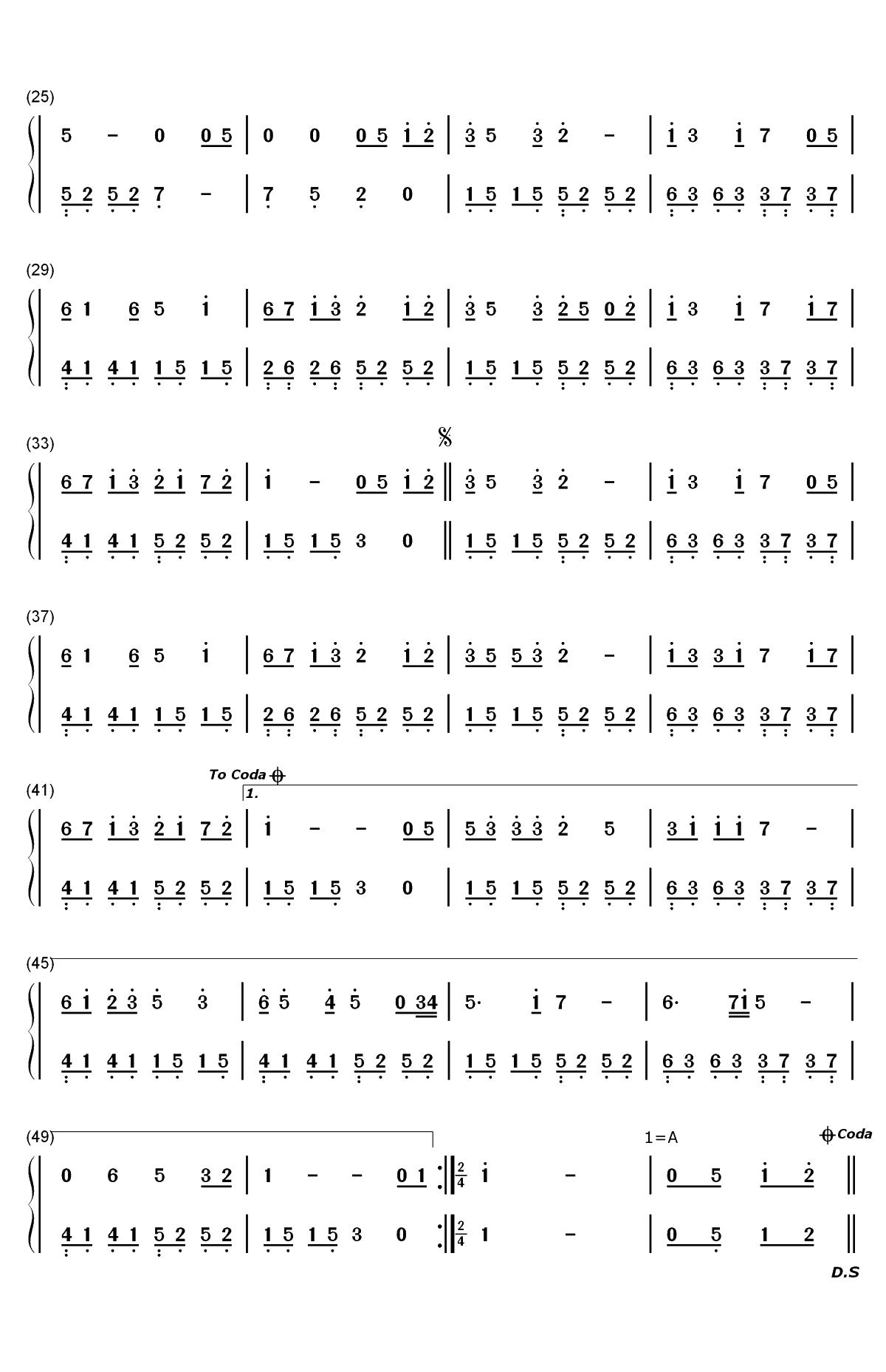 走着走着花就开了-在幸福里感受什么都别说双手简谱预览2