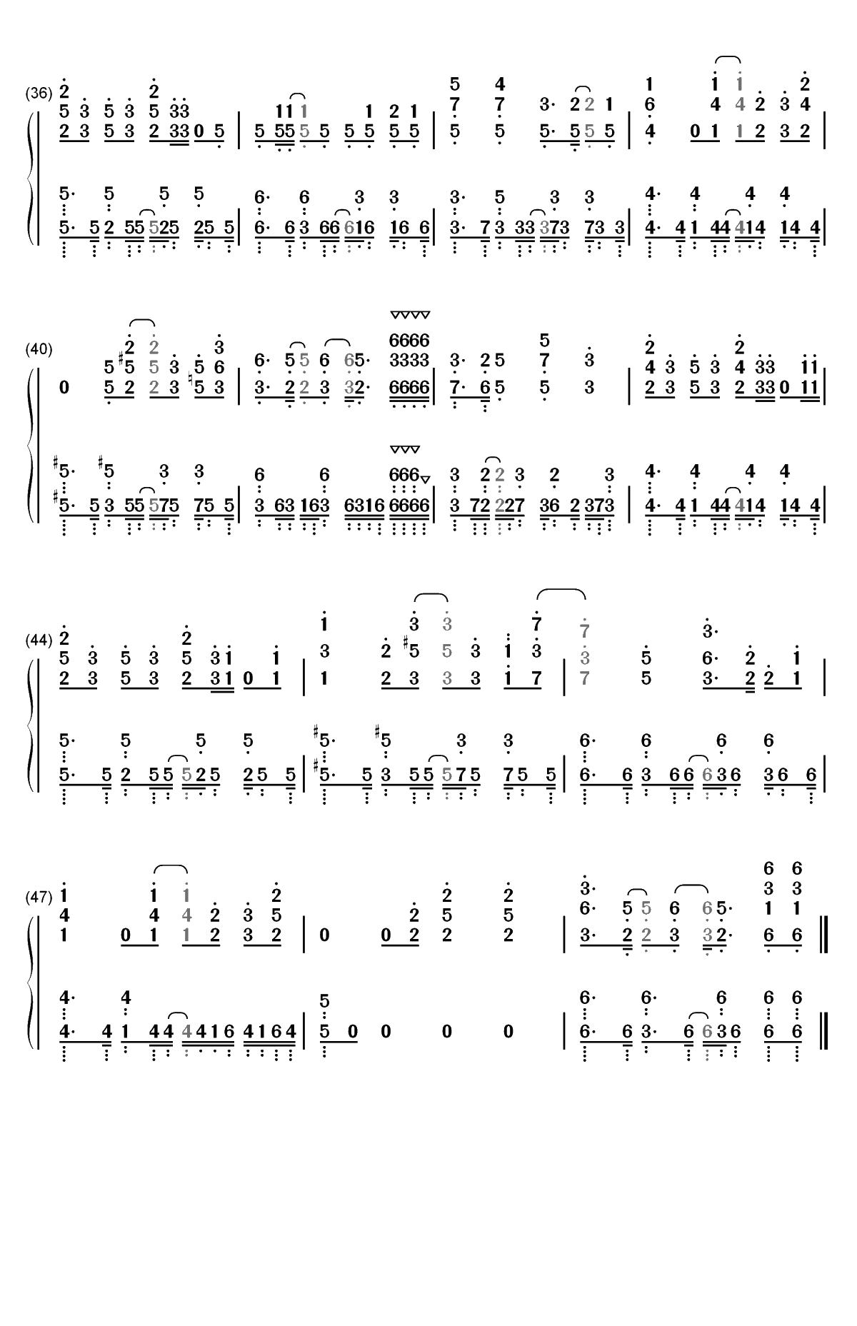 紅蓮華-鬼灭之刃OP双手简谱预览3