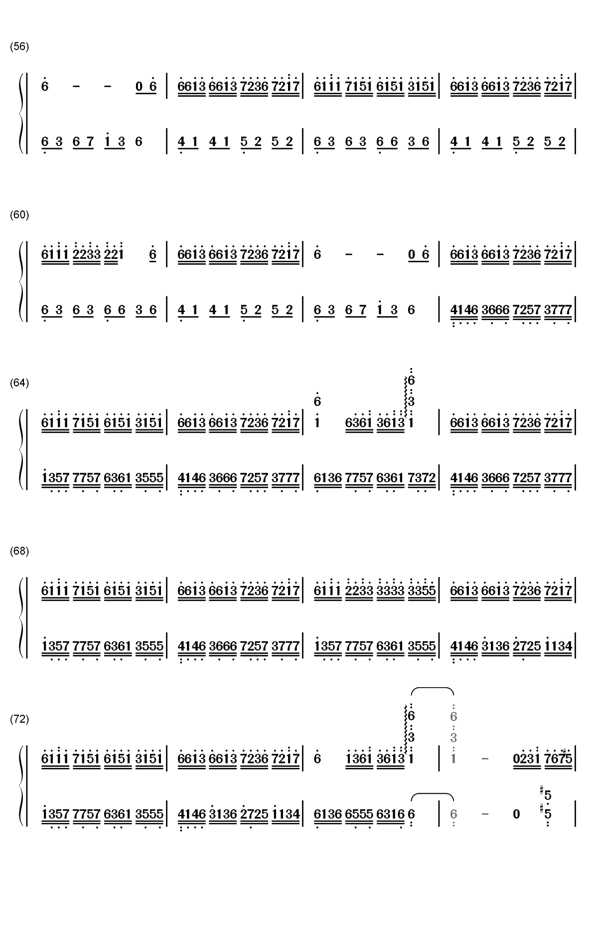 Flower Dance-花舞-很熟悉的旋律双手简谱预览4