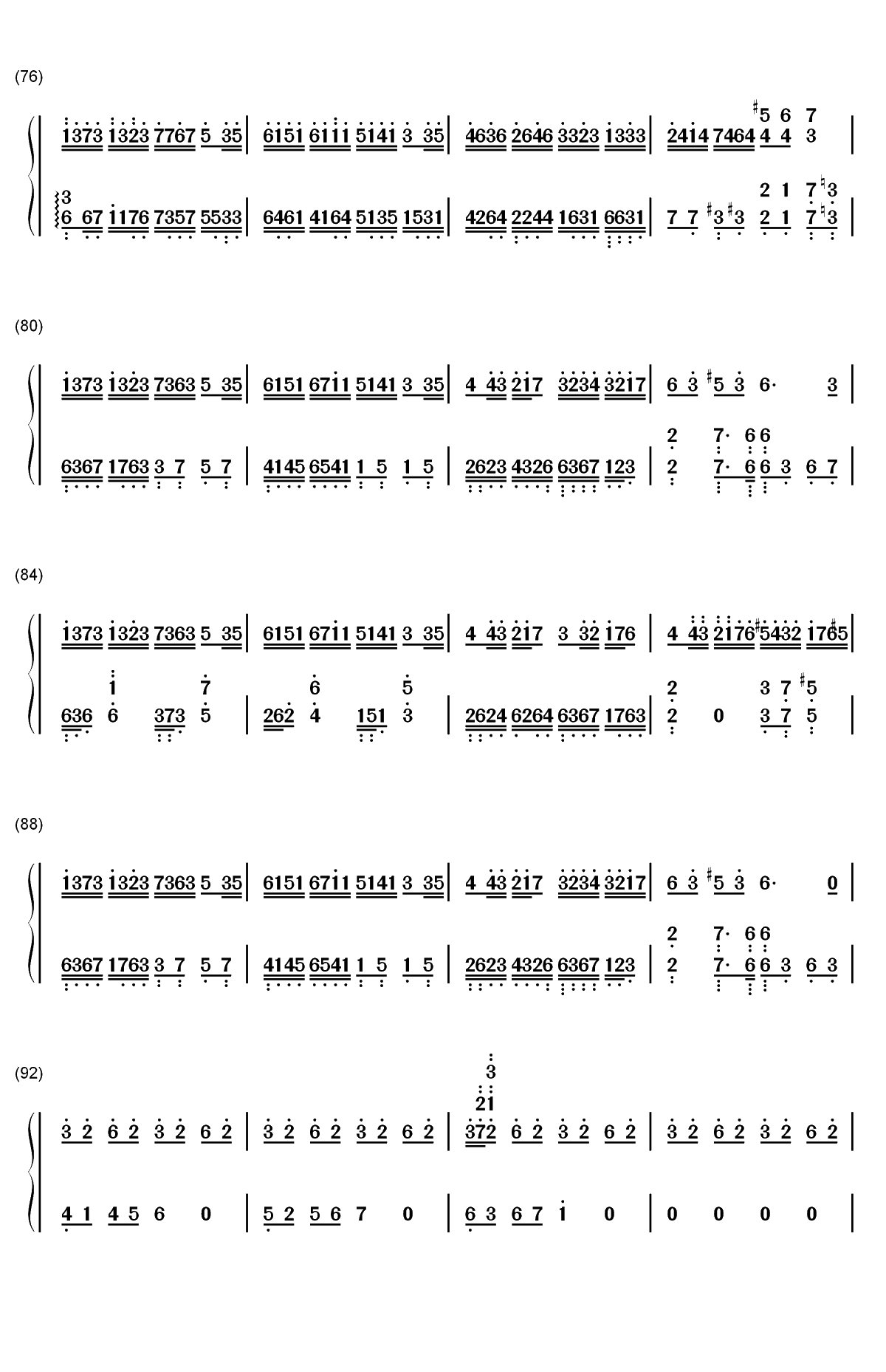 Flower Dance-花舞-很熟悉的旋律双手简谱预览5