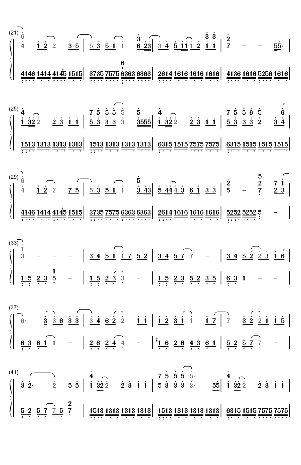 真的傻-一吻定情追爱版主题曲双手简谱预览2