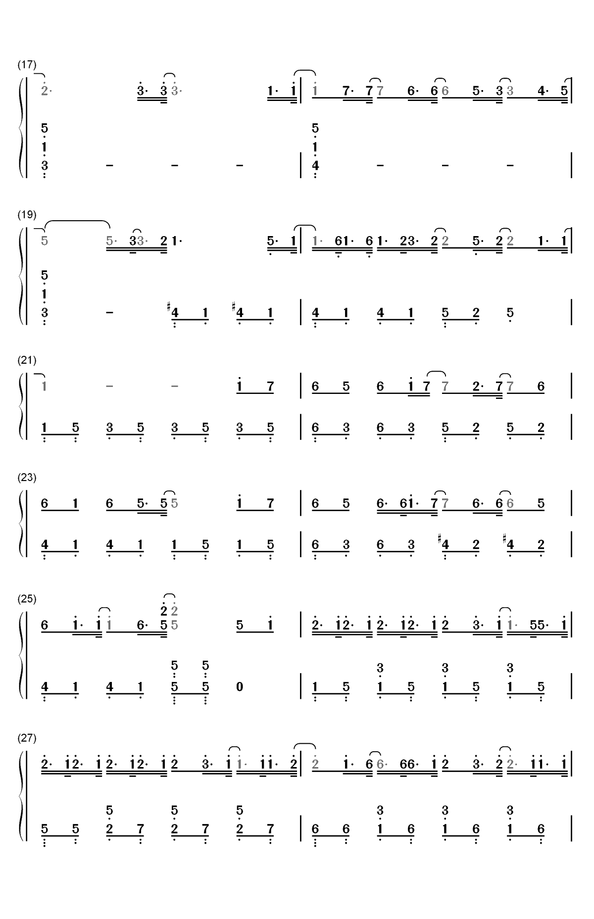 クリスマスソング-朝5晚9帅气和尚爱上我主题曲双手简谱预览2
