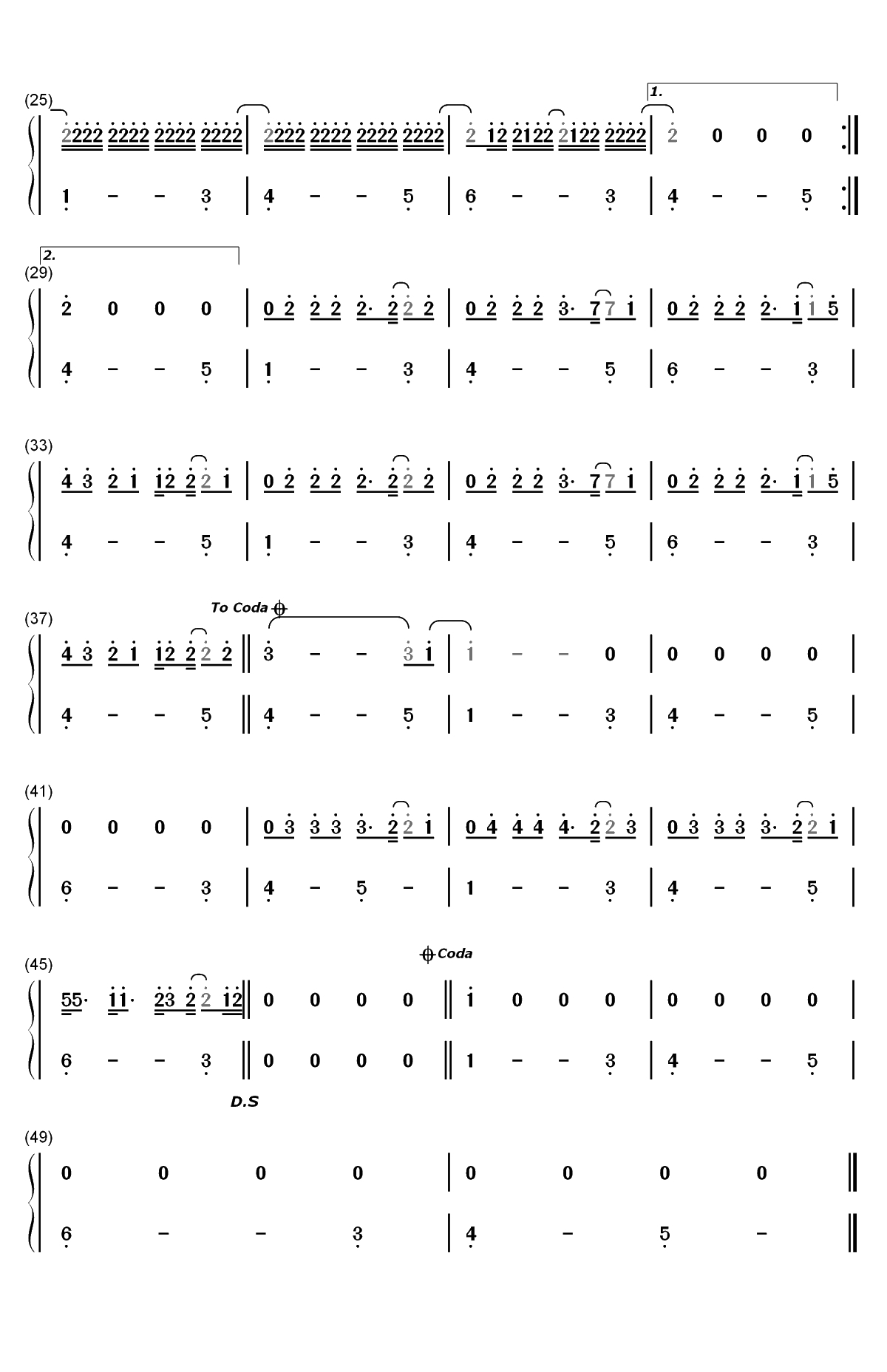 Never Really Over-Katy Perry双手简谱预览2