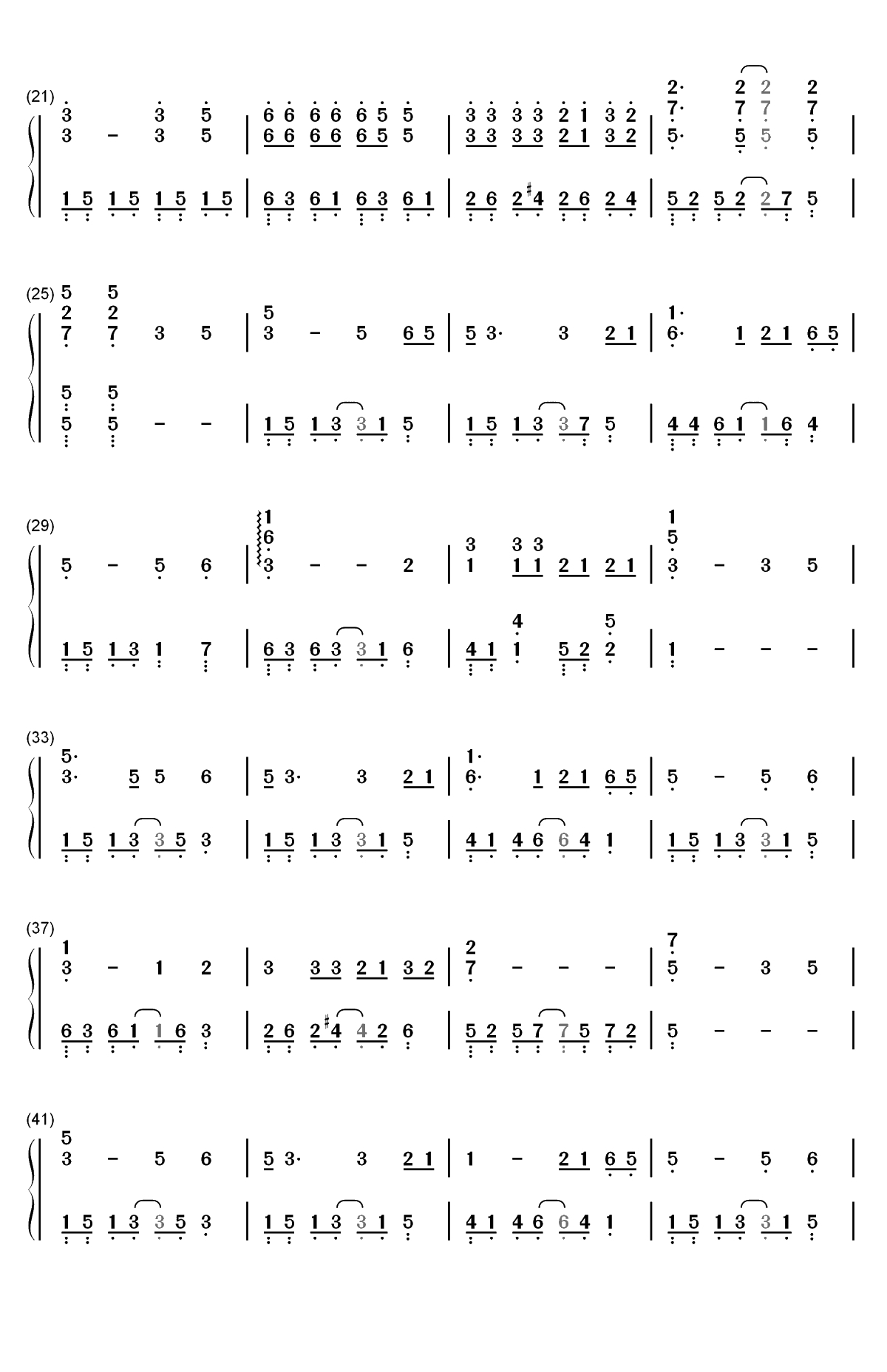 再见-男儿本色片尾曲-张震岳双手简谱预览2