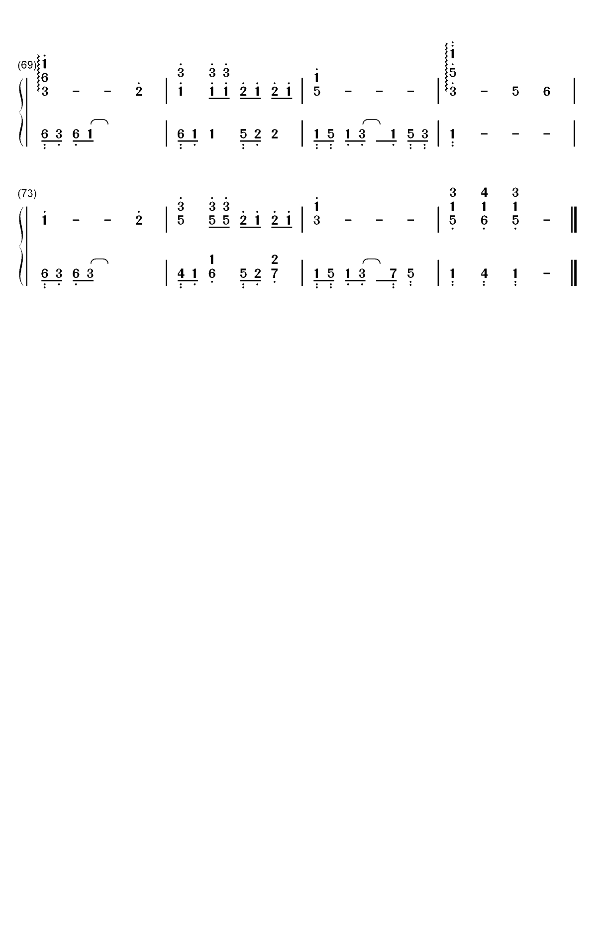 再见-男儿本色片尾曲-张震岳双手简谱预览4