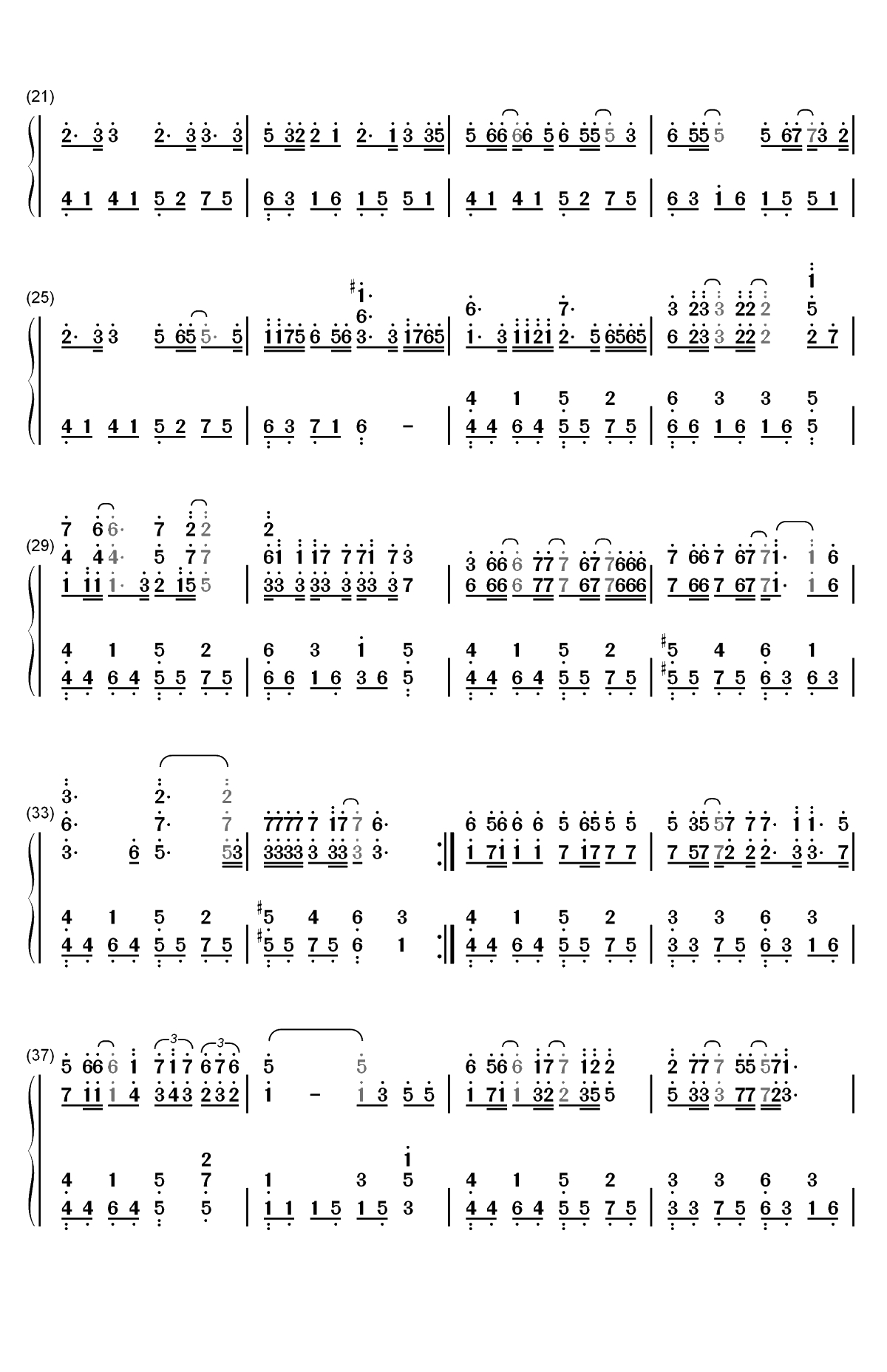 草木-魔道祖师薛晓同人曲双手简谱预览2