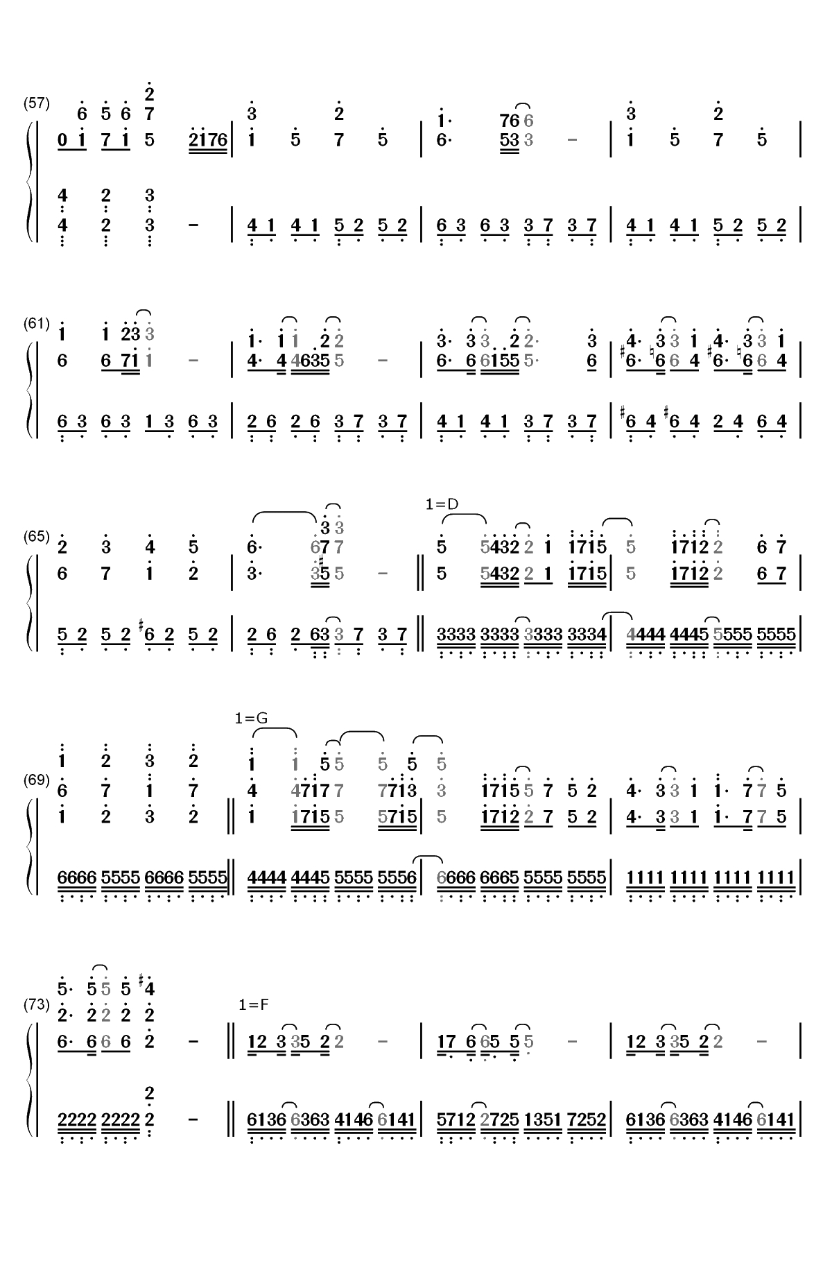 Invisible Date-约会大作战万由里裁决主题曲双手简谱预览4