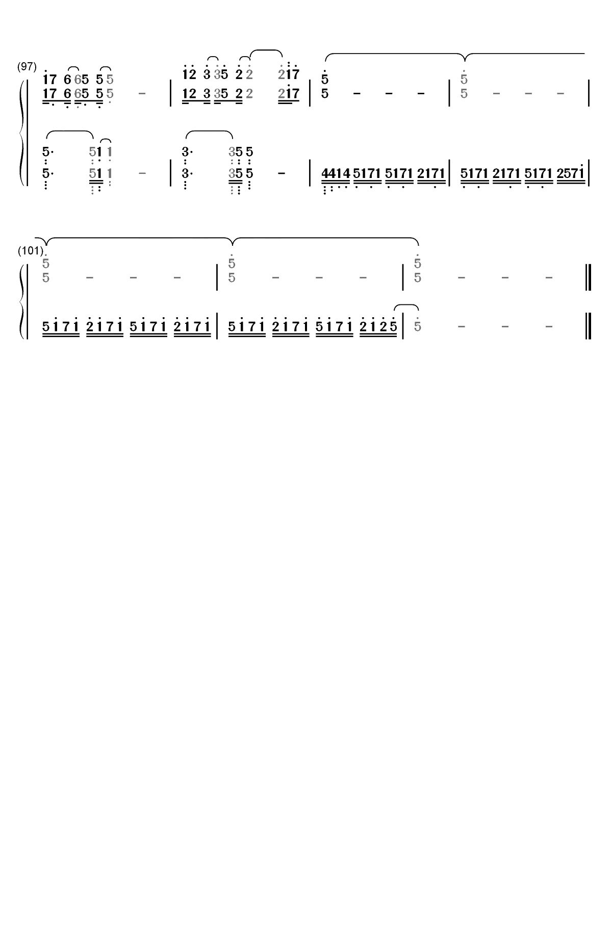 Invisible Date-约会大作战万由里裁决主题曲双手简谱预览6