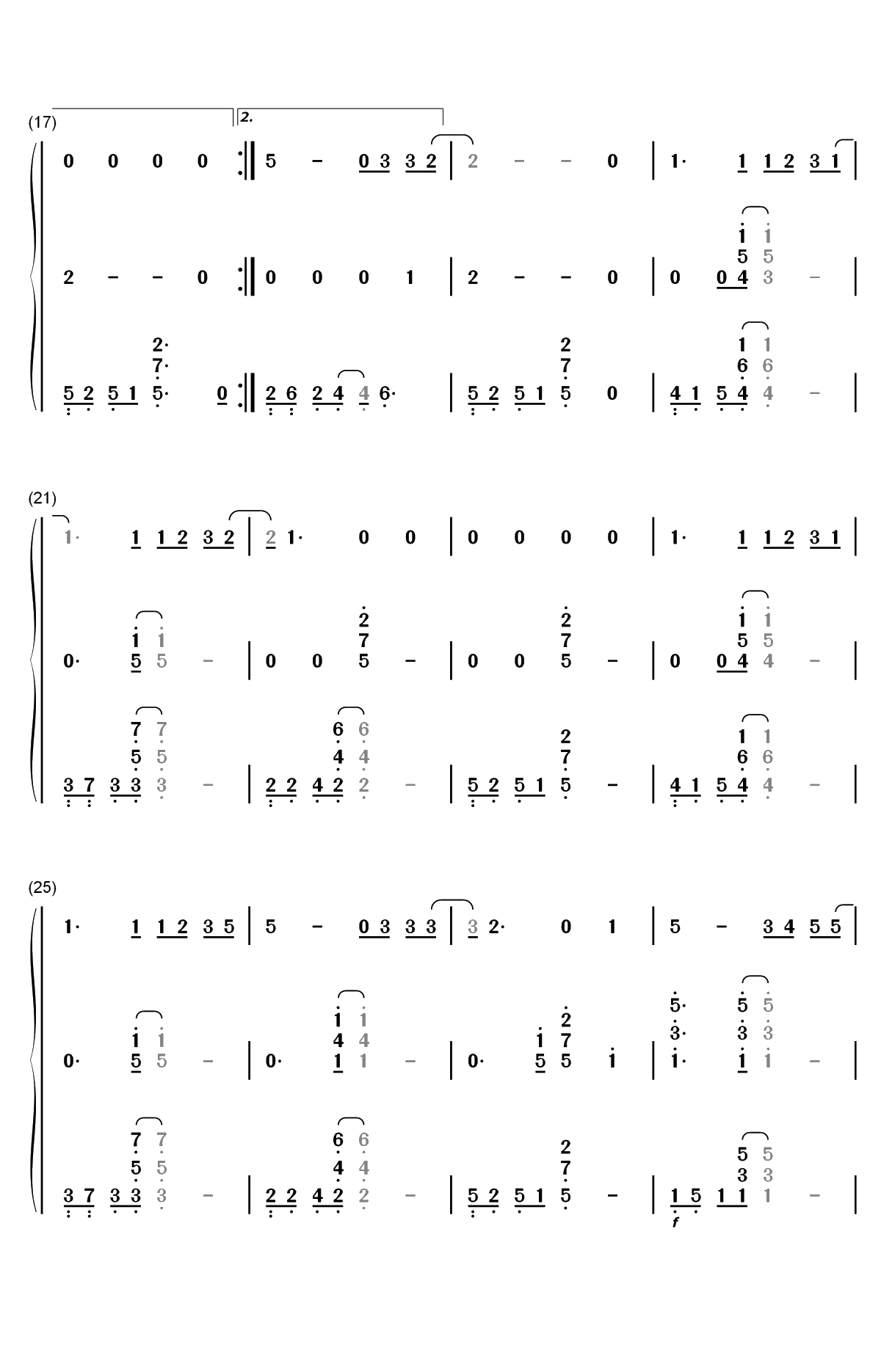解脱-周笔畅双手简谱预览2