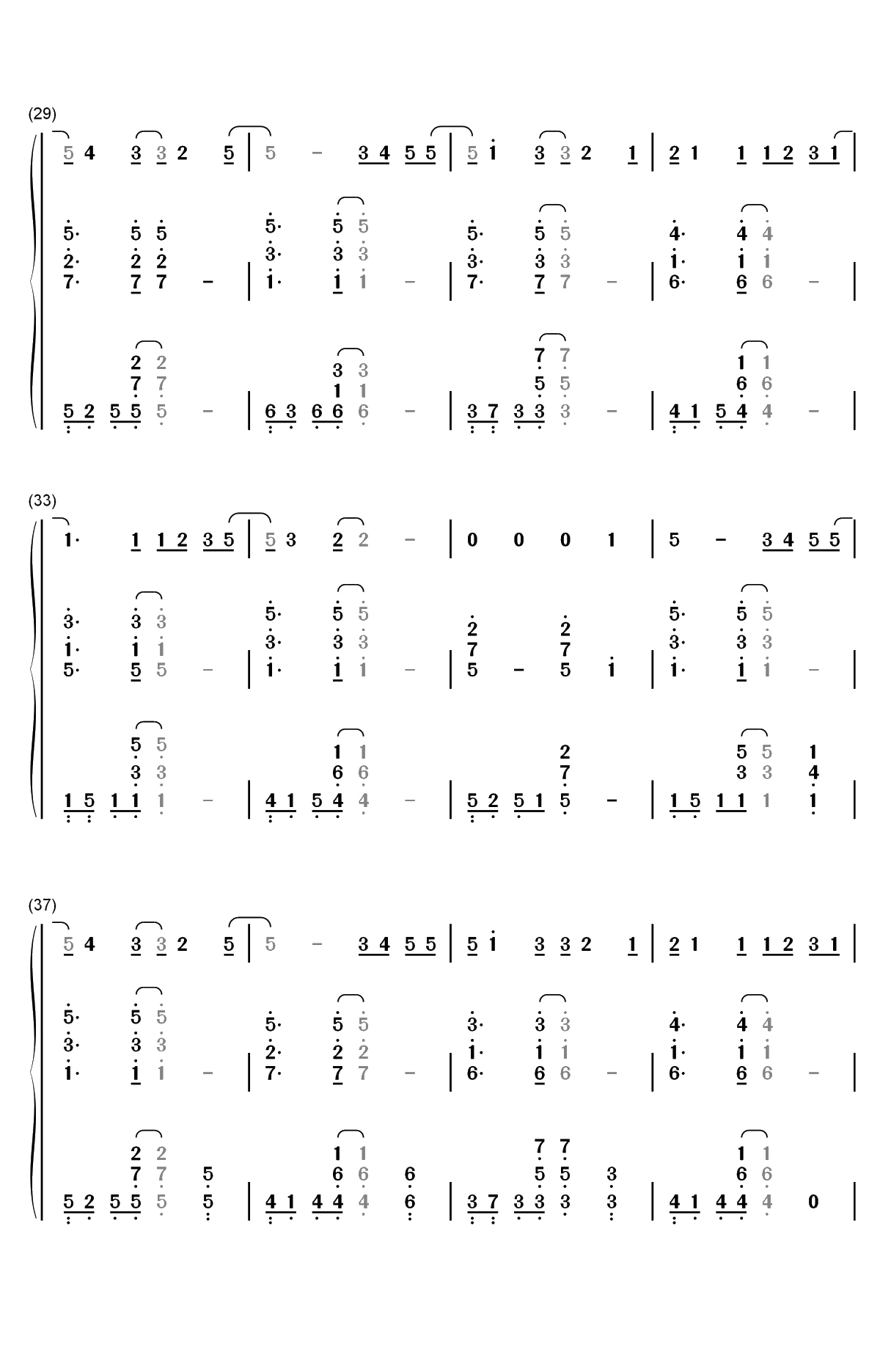 解脱-周笔畅双手简谱预览3