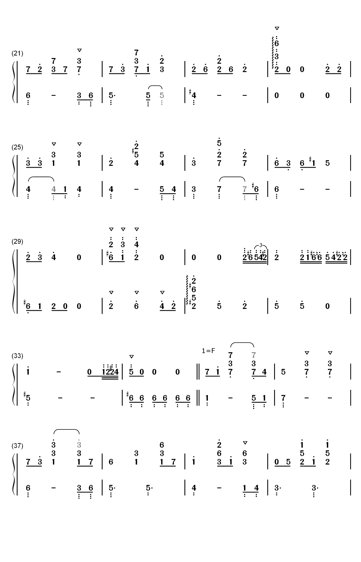 空と風と恋のワルツ-偶像大师灰姑娘女孩星光舞台OST双手简谱预览2