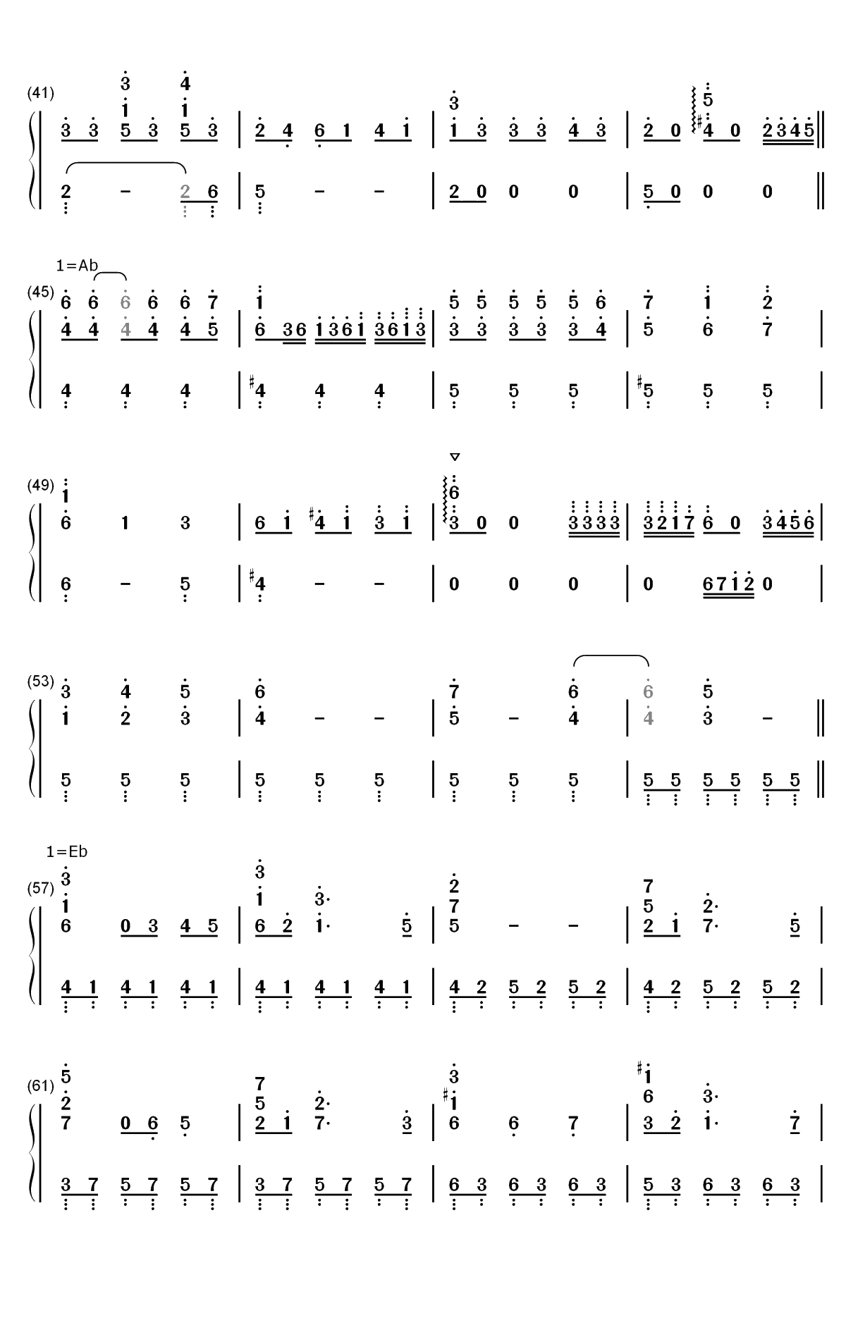 空と風と恋のワルツ-偶像大师灰姑娘女孩星光舞台OST双手简谱预览3