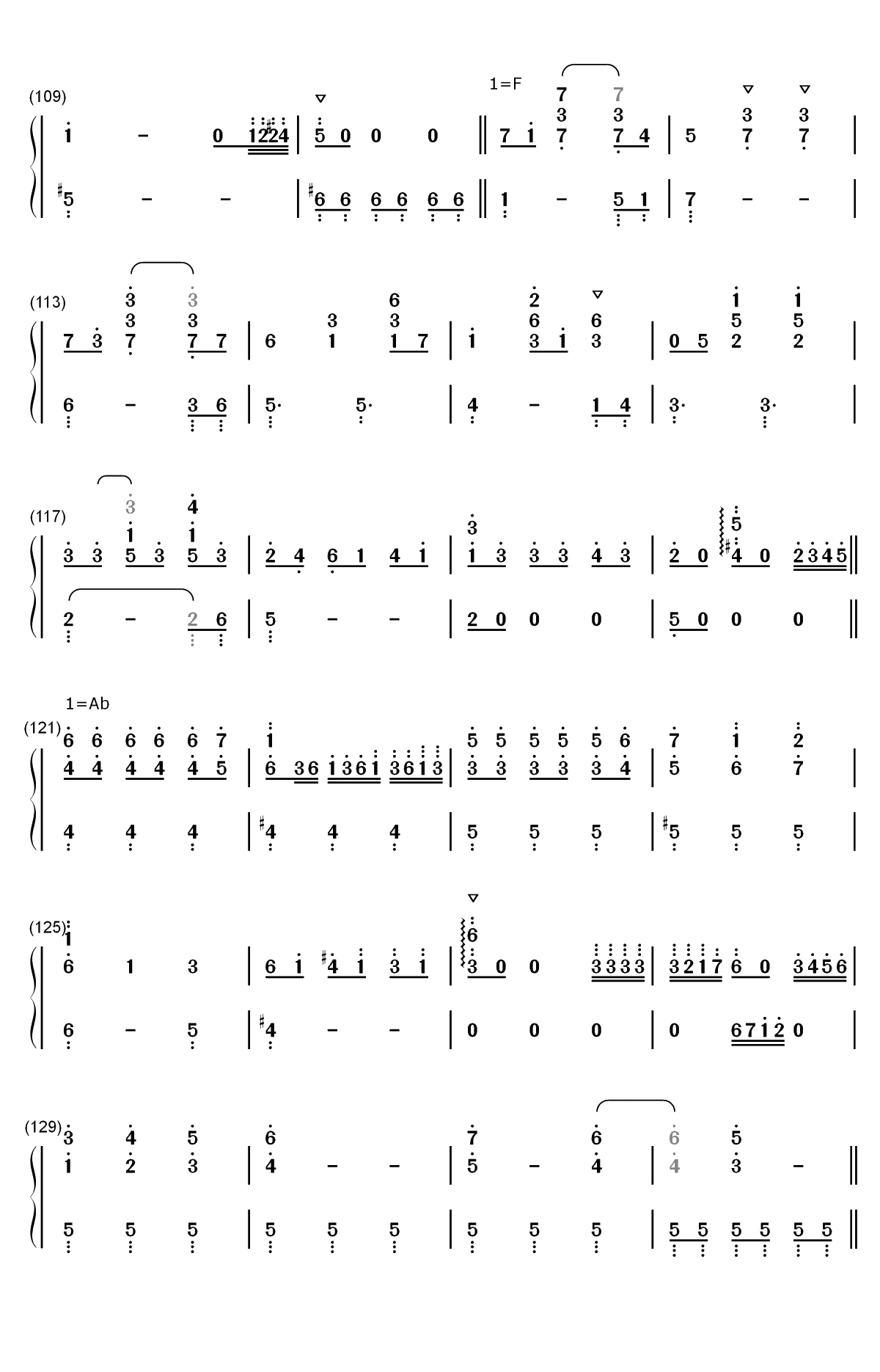 空と風と恋のワルツ-偶像大师灰姑娘女孩星光舞台OST双手简谱预览6