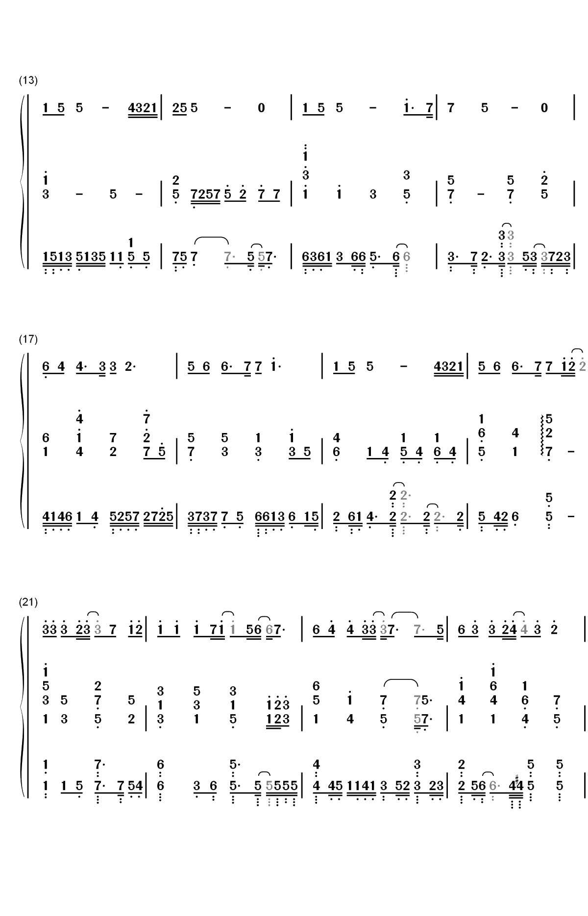 Love U U-夏日乐悠悠插曲双手简谱预览2