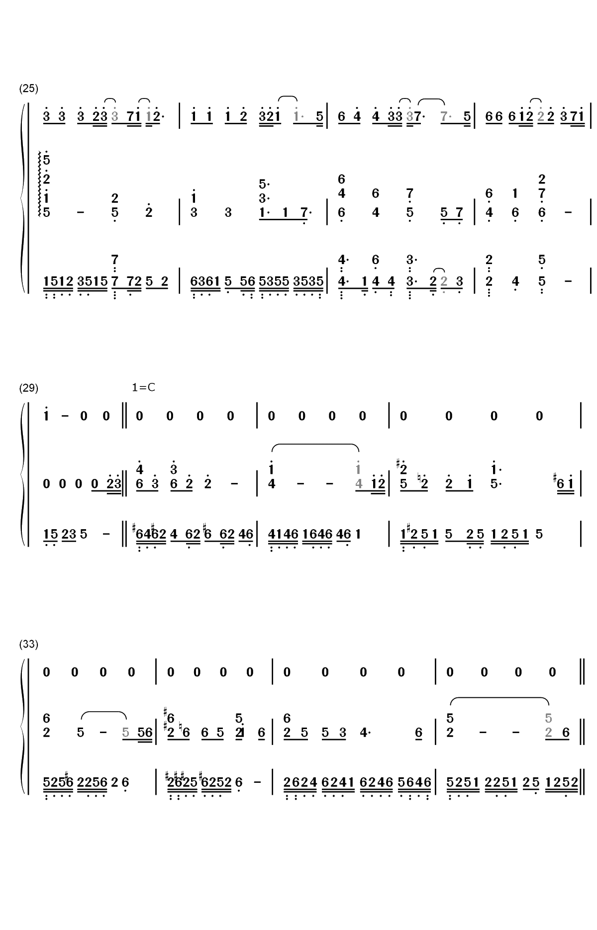 Love U U-夏日乐悠悠插曲双手简谱预览3