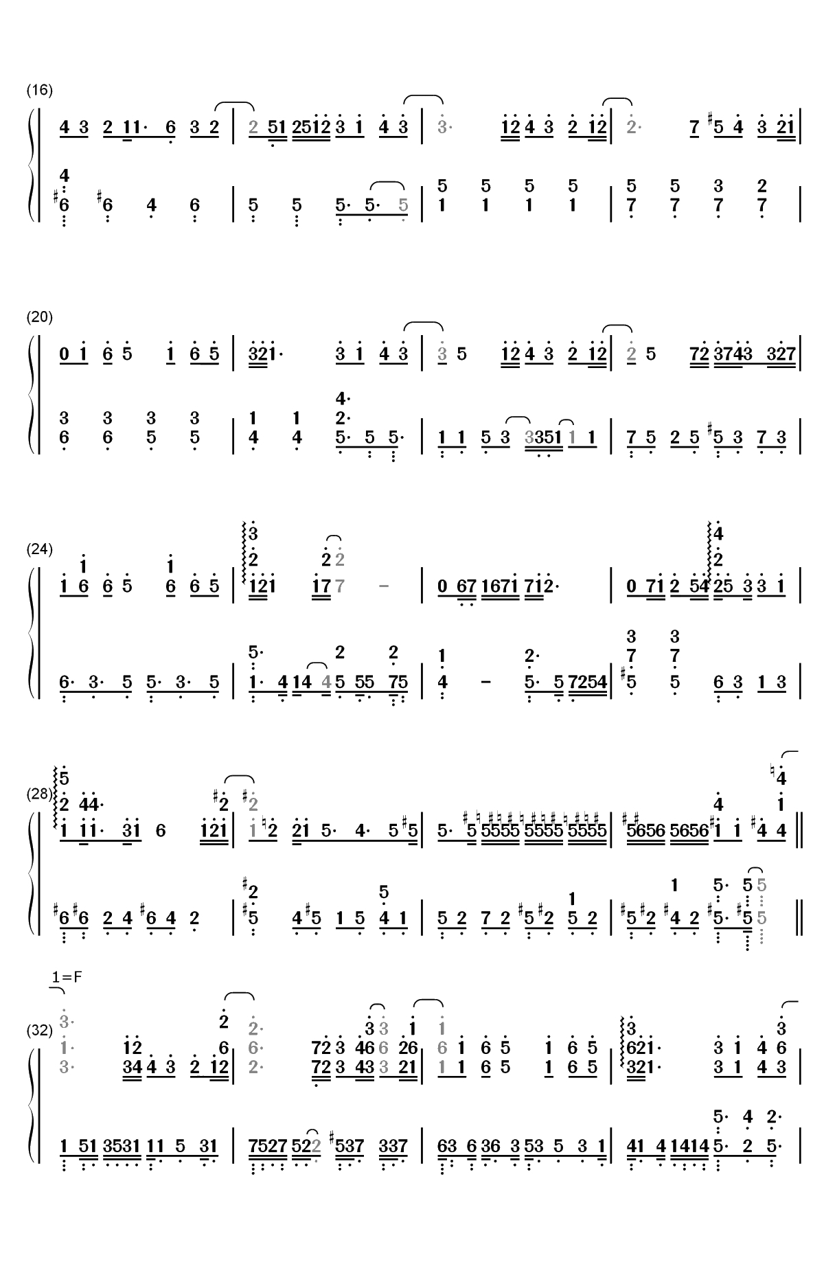 CheerS-工作细胞ED双手简谱预览2