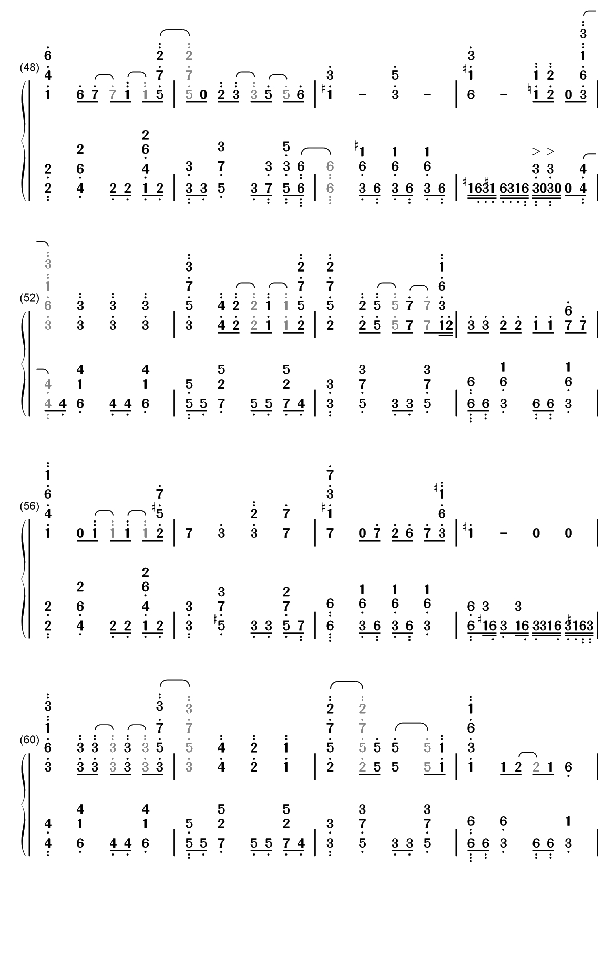 月を追う真夜中-满月之战OP-Granbelm OP双手简谱预览4