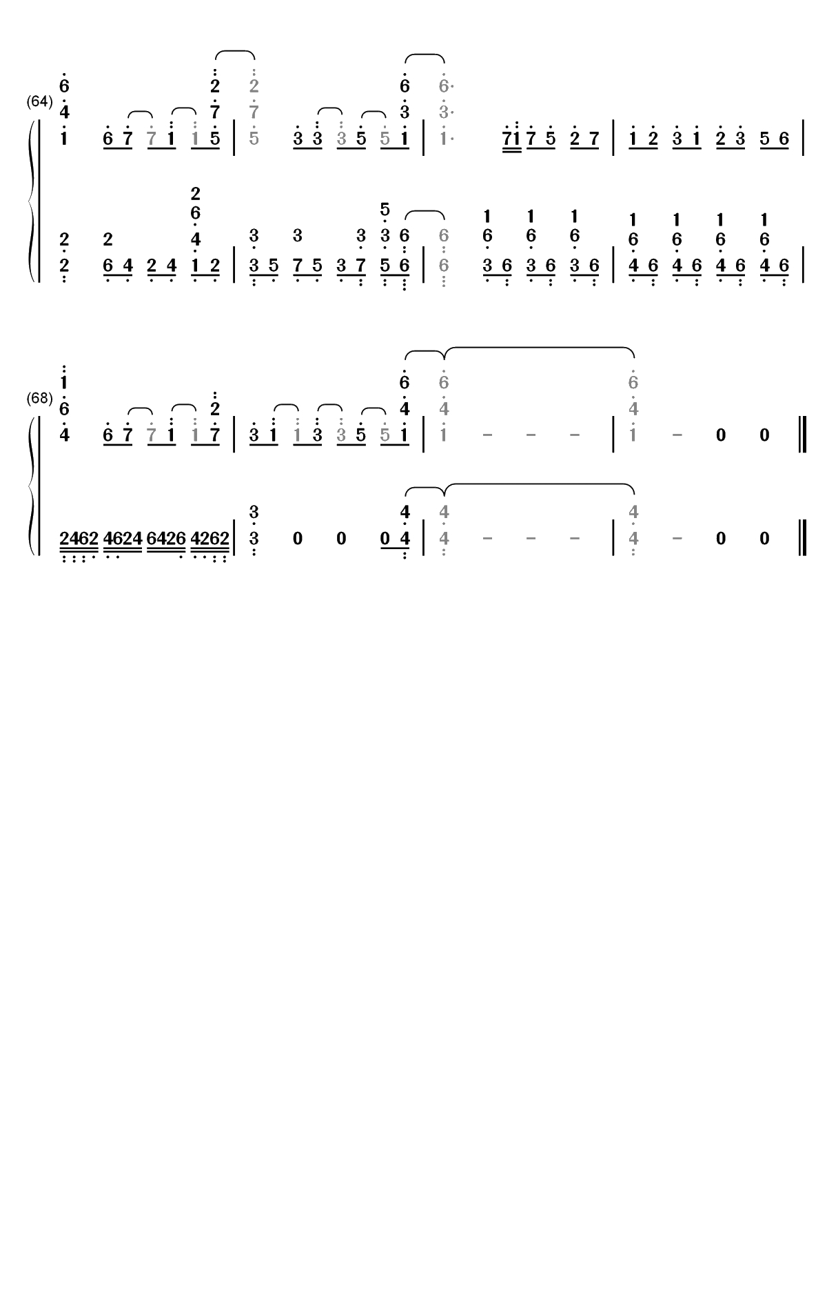 月を追う真夜中-满月之战OP-Granbelm OP双手简谱预览5