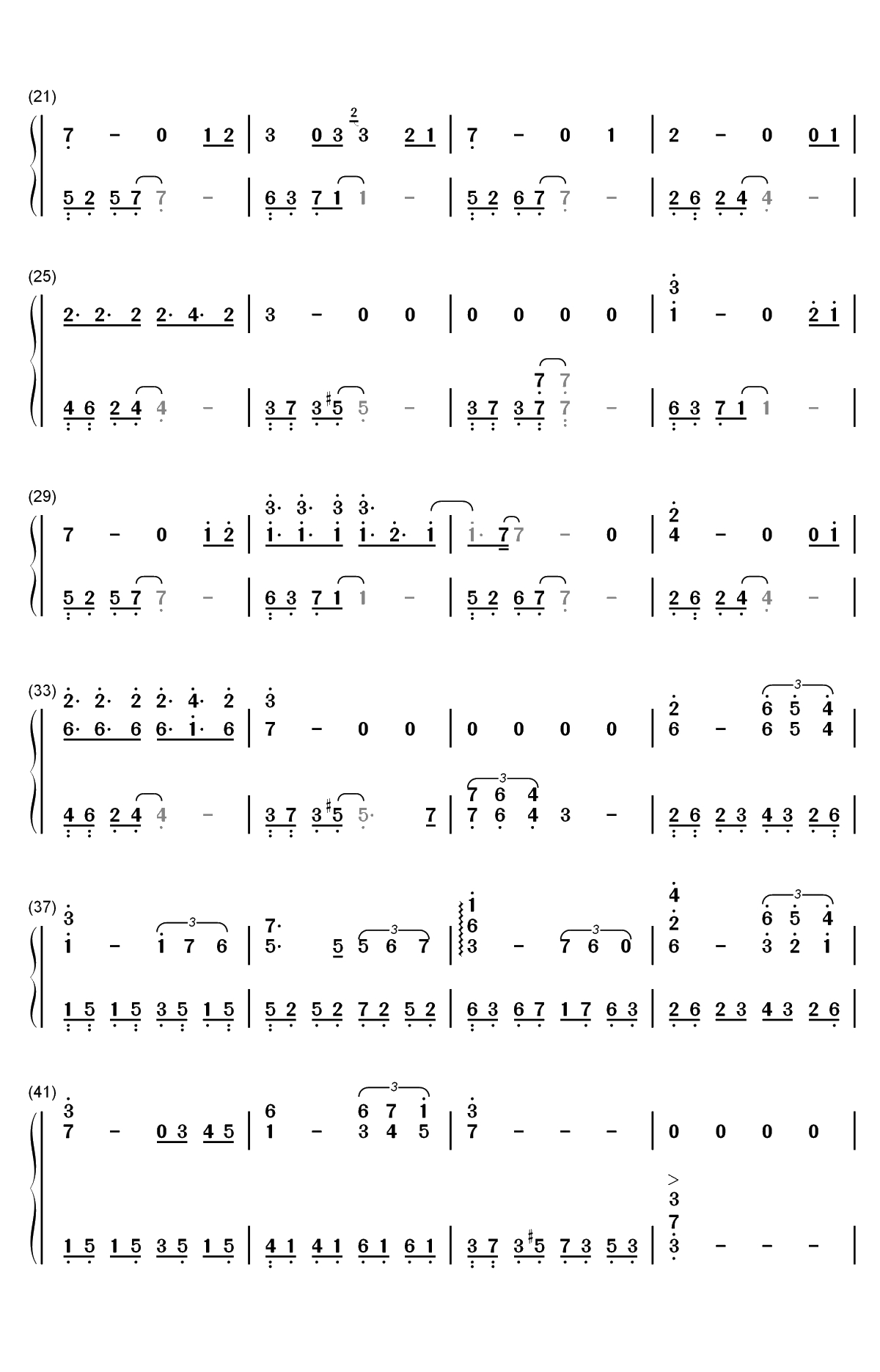 生生世世爱-仙剑奇侠传3主题曲双手简谱预览2