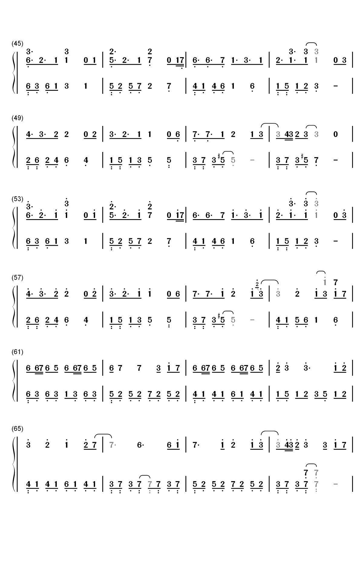 生生世世爱-仙剑奇侠传3主题曲双手简谱预览3