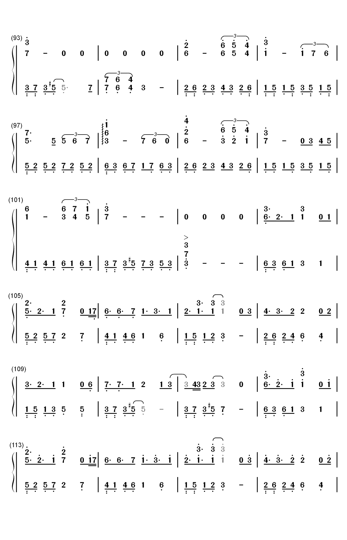 生生世世爱-仙剑奇侠传3主题曲双手简谱预览5