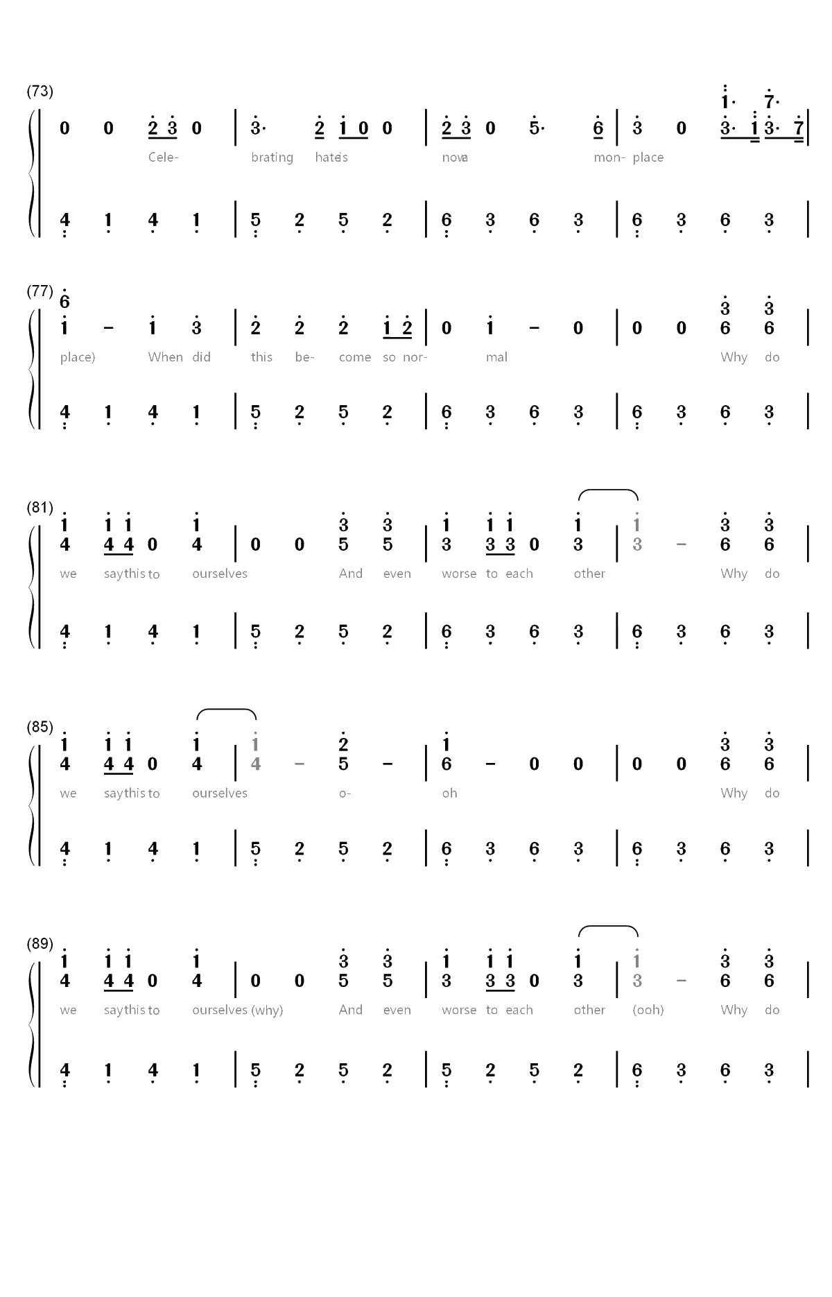 Back to Beautiful双手简谱预览5