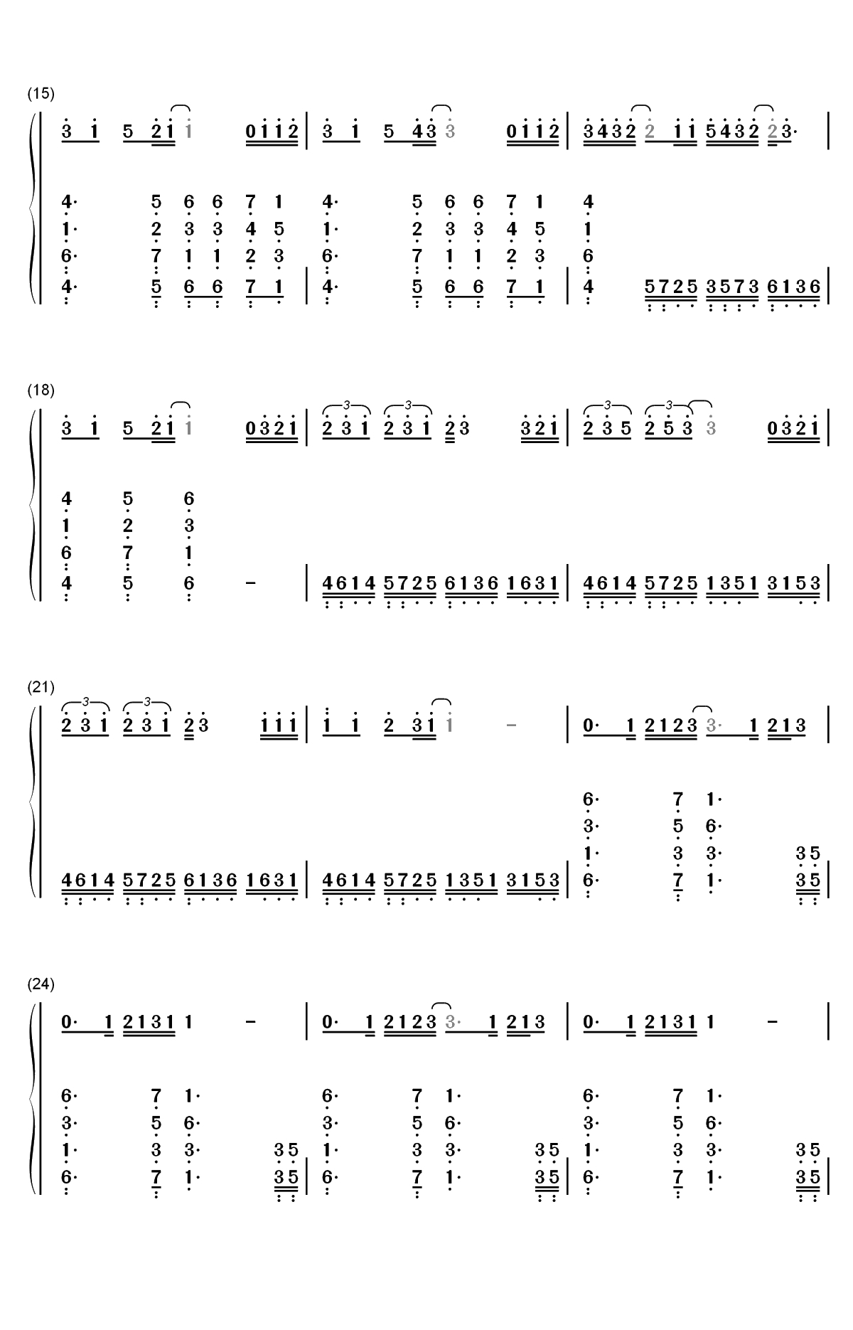 第一次告白-TFBOYS六周年无限宠粉双手简谱预览3