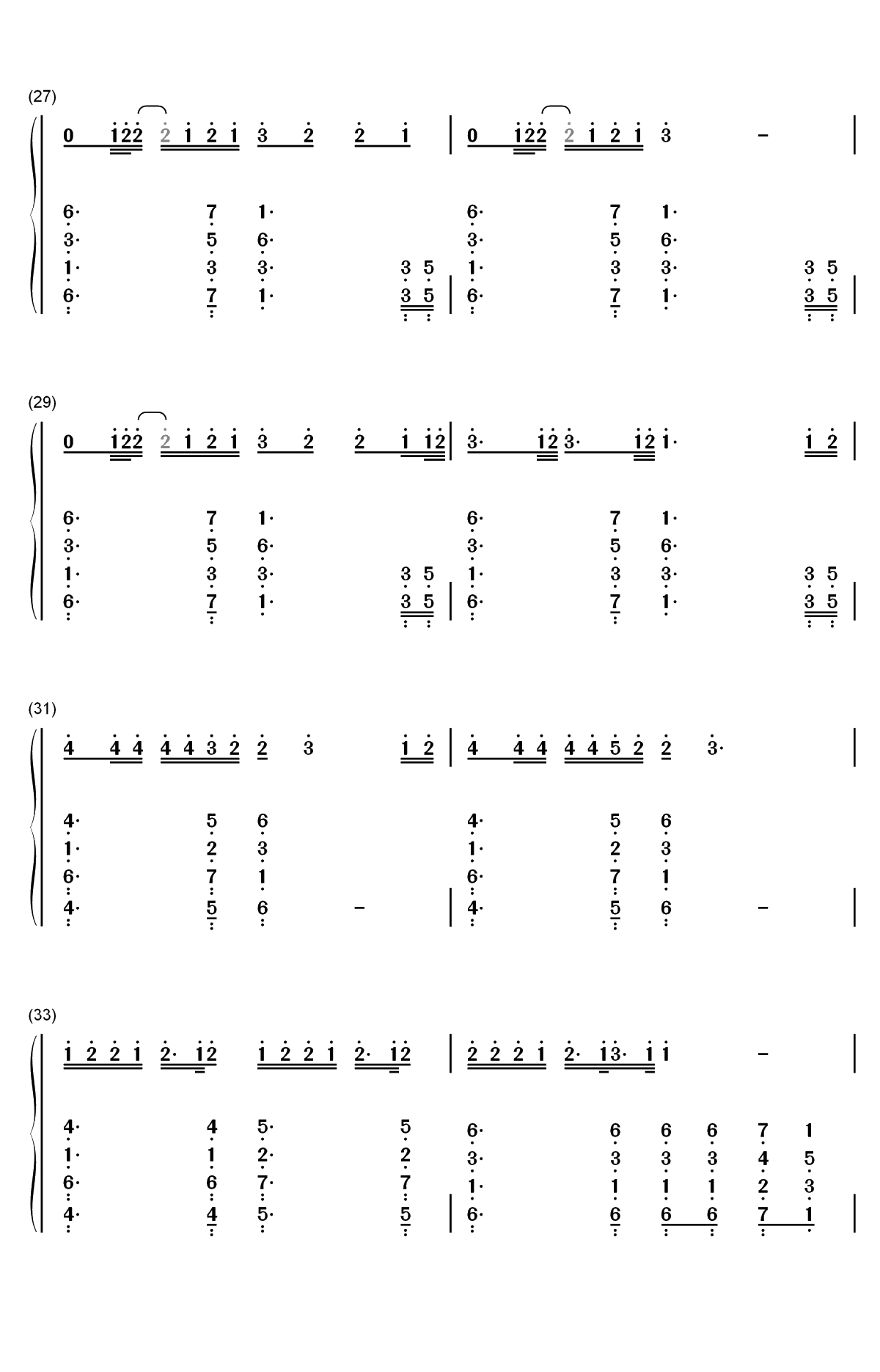 第一次告白-TFBOYS六周年无限宠粉双手简谱预览4