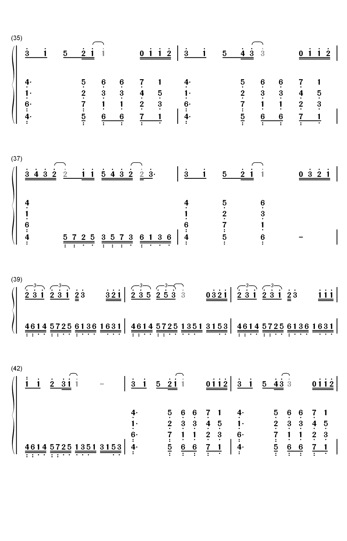 第一次告白-TFBOYS六周年无限宠粉双手简谱预览5