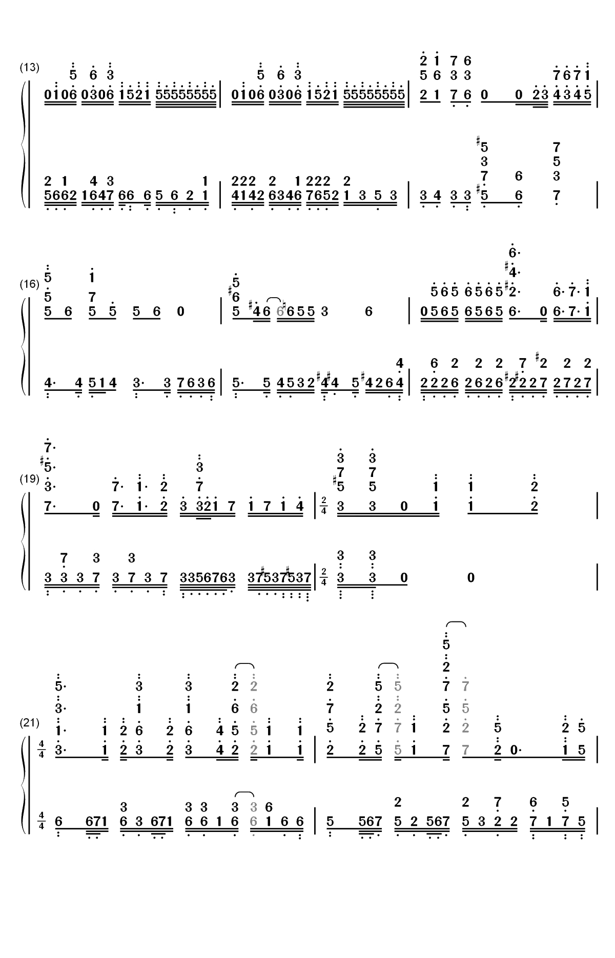 Resister-刀剑神域 Alicization OP2双手简谱预览2
