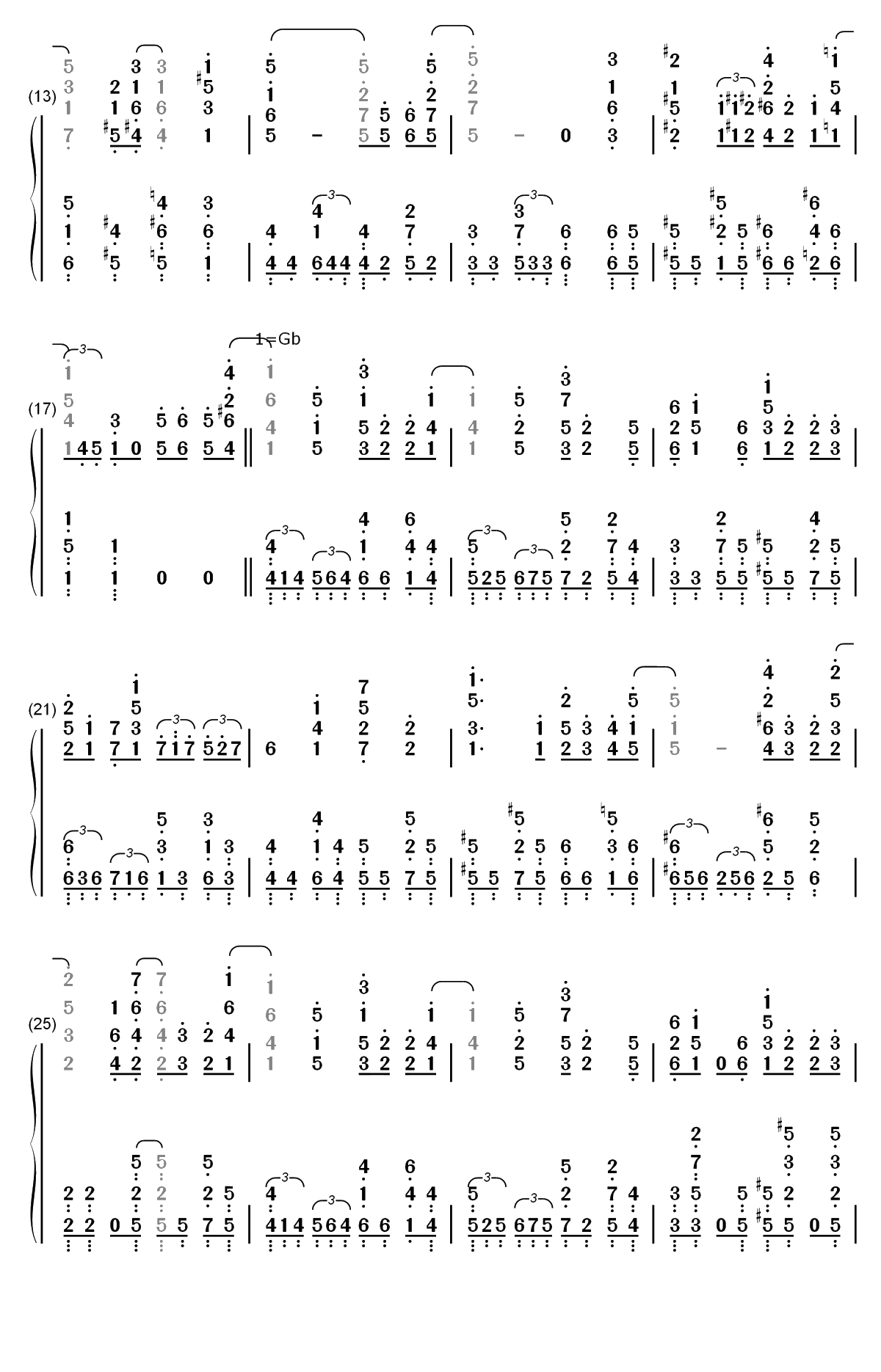 生きる-你遭难了吗ED双手简谱预览2