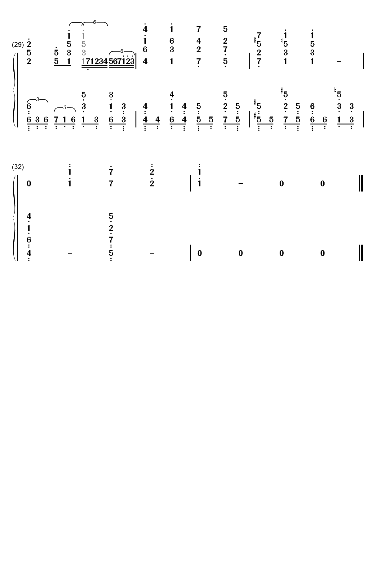 生きる-你遭难了吗ED双手简谱预览3