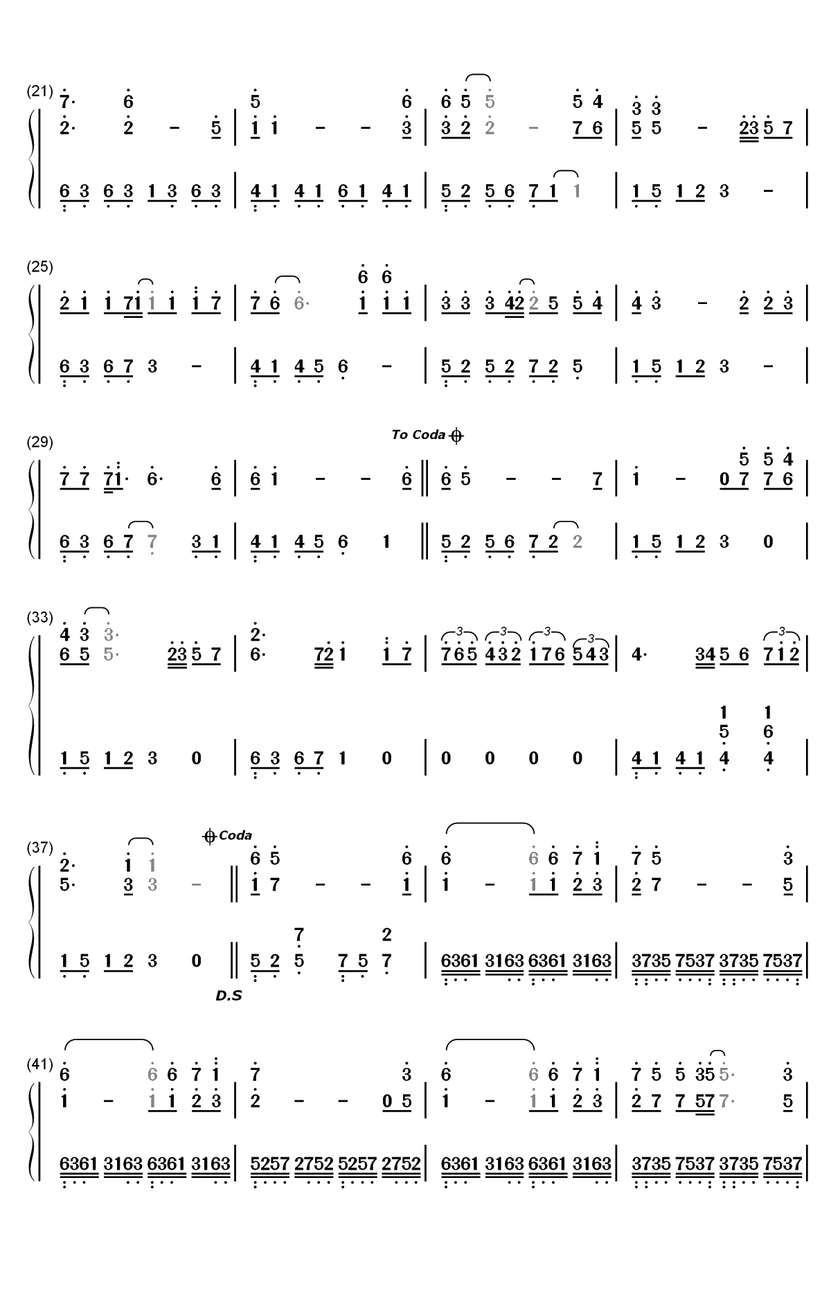 玻璃之情-张国荣双手简谱预览2