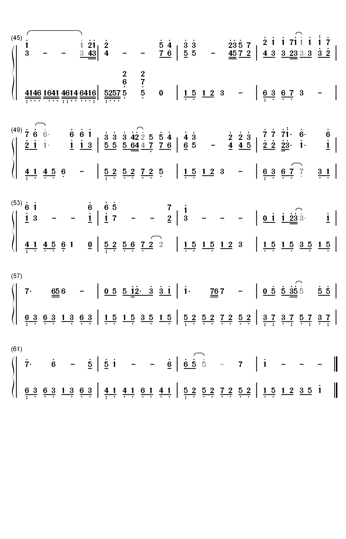 玻璃之情-张国荣双手简谱预览3