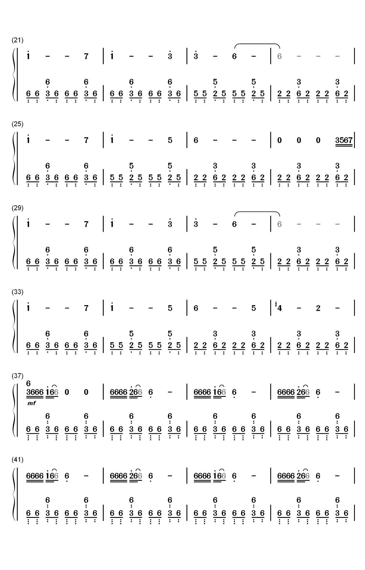 Sky-天空-滚动的天空双手简谱预览2